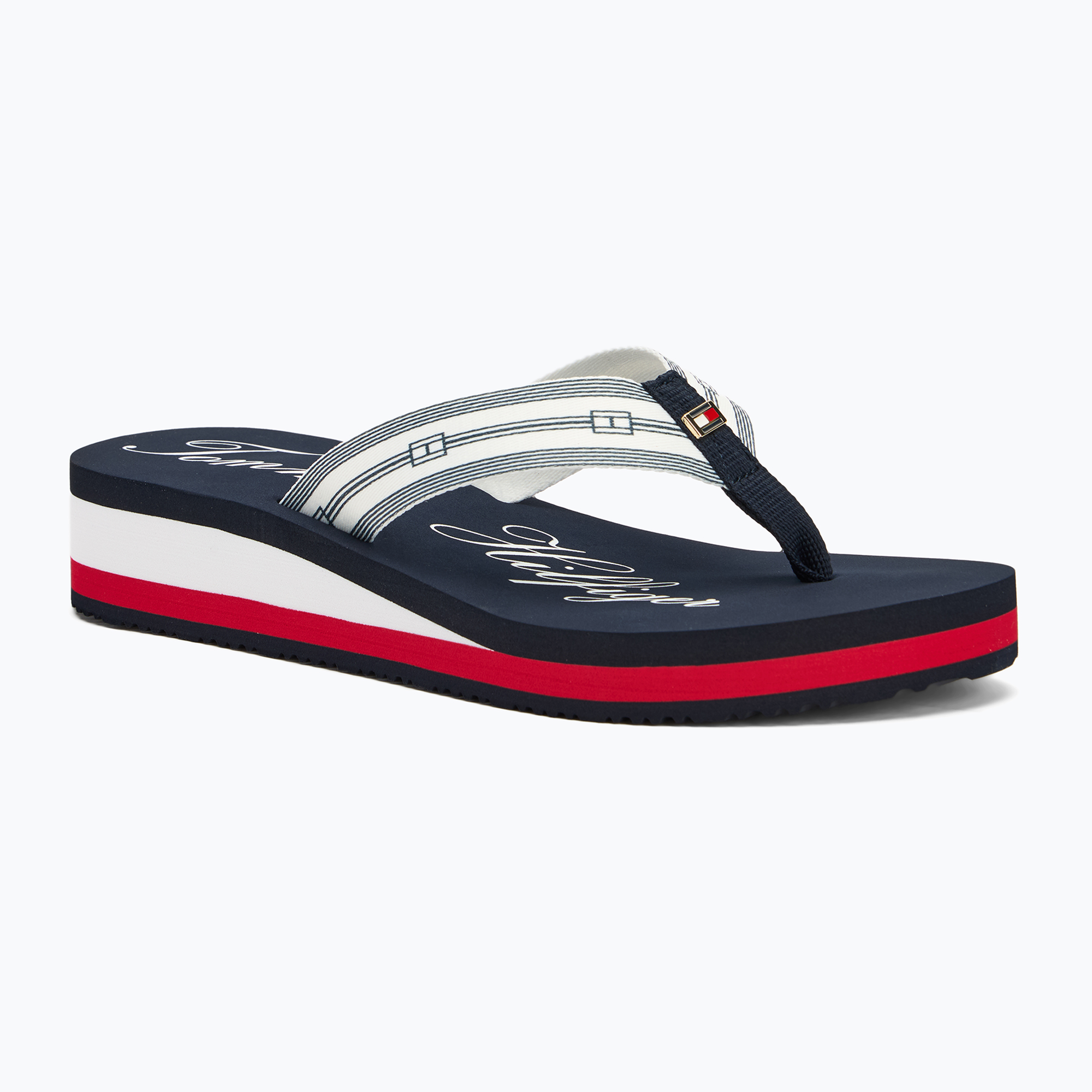 Japonki damskie Tommy Hilfiger Im Th Signature Beach Sandal rwb | WYSYŁKA W 24H | 30 DNI NA ZWROT