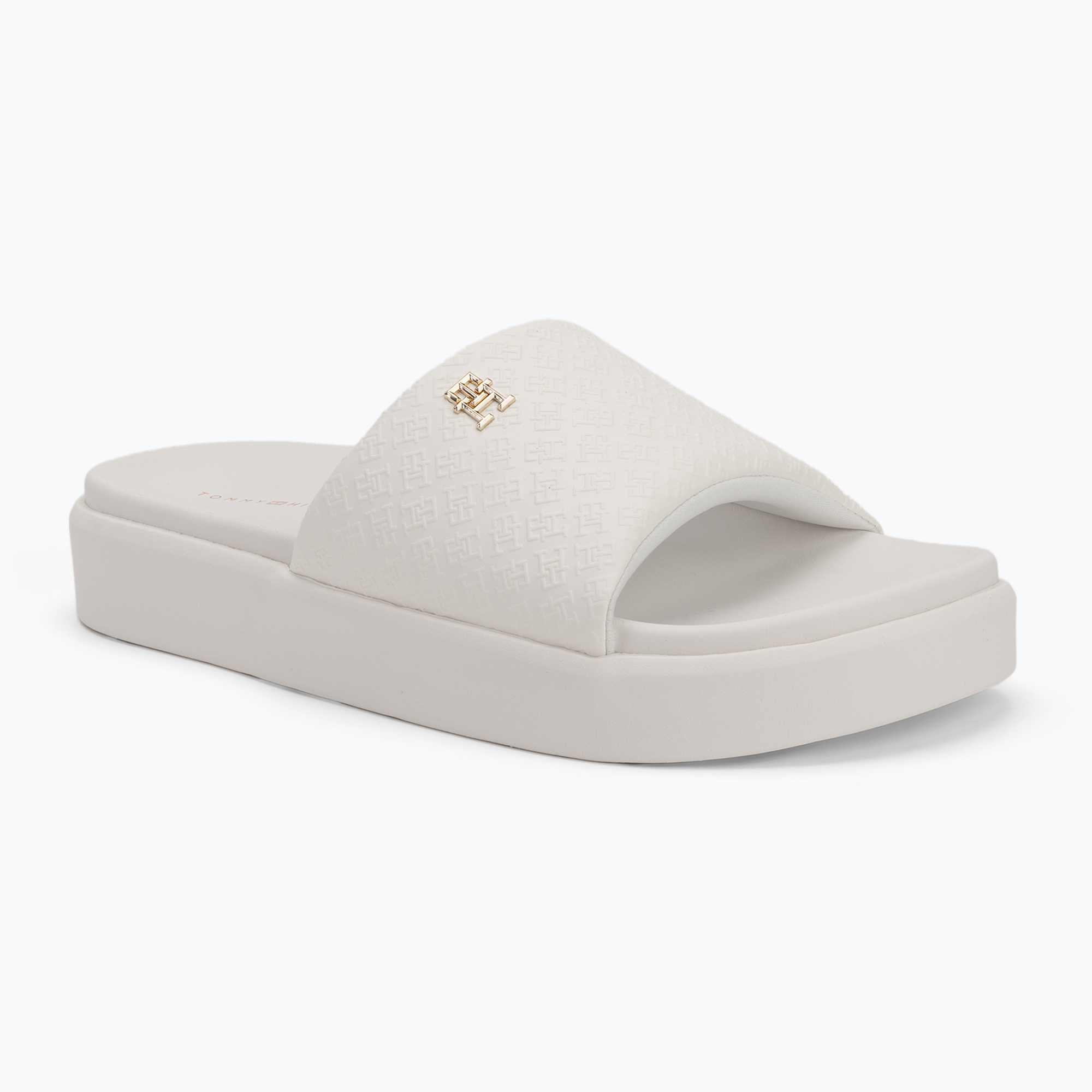 Klapki damskie Tommy Hilfiger Platform Monogram Poolslide ancient white 