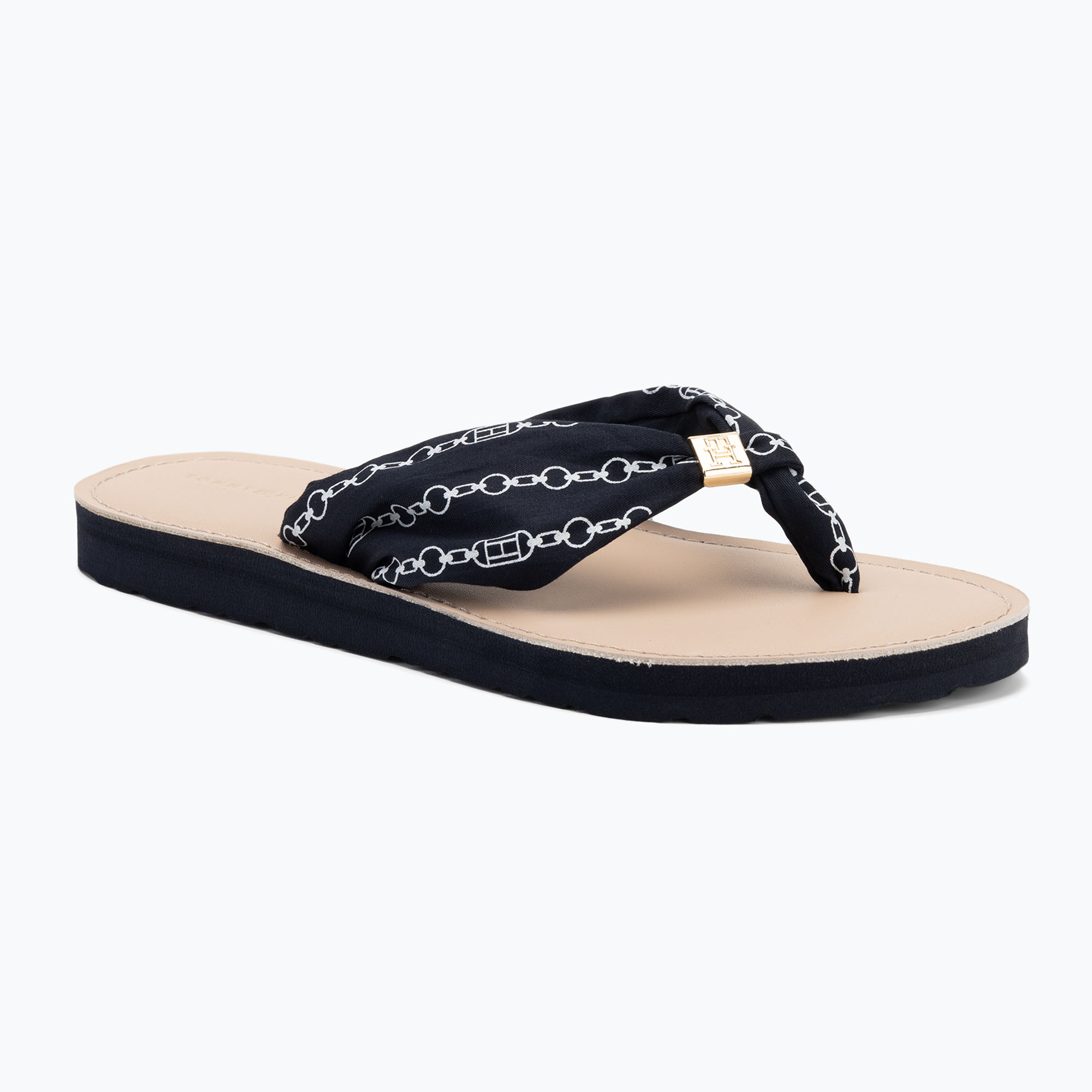 Japonki damskie Tommy Hilfiger Chain Print Elevated Sandal space blue 
