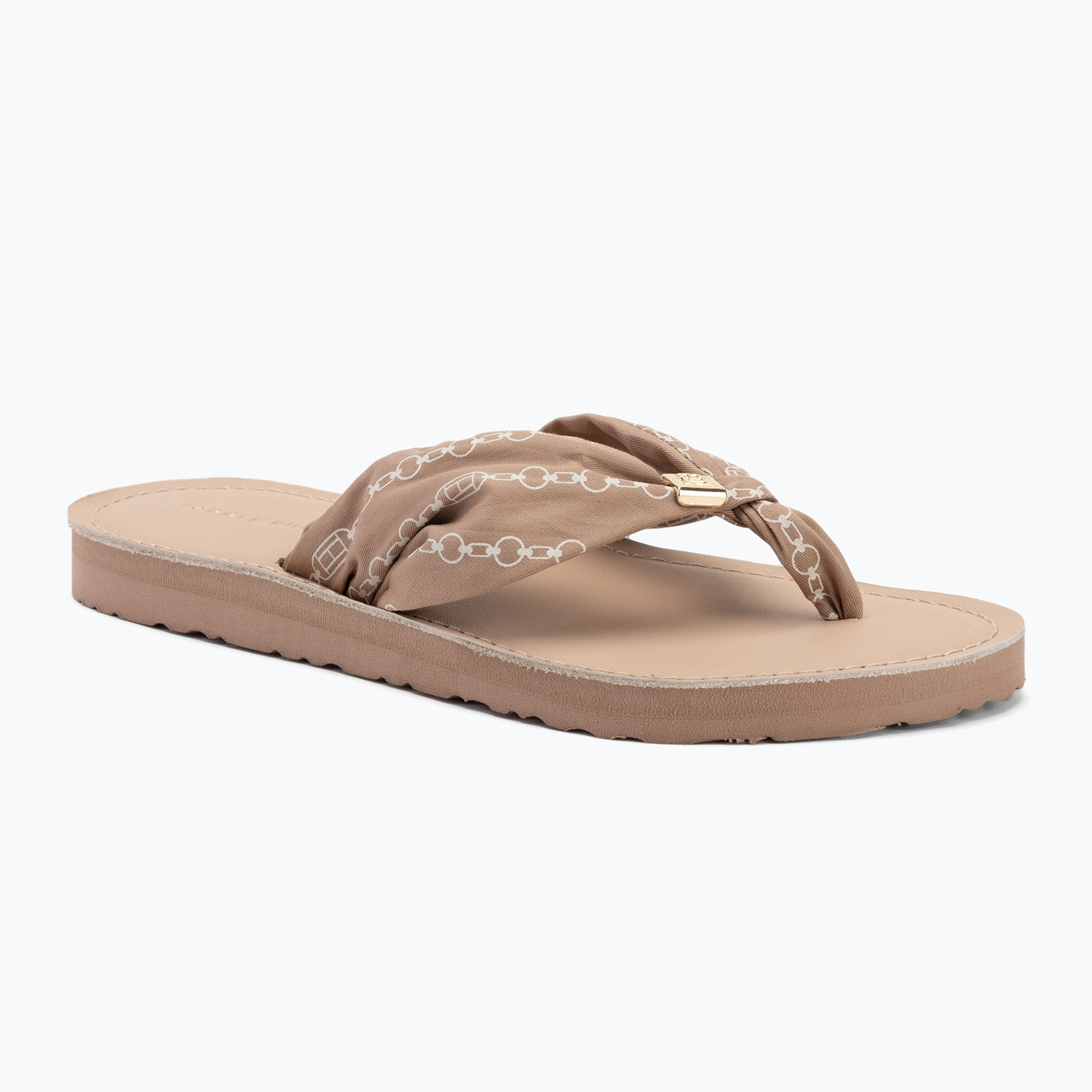 Japonki damskie Tommy Hilfiger Chain Print Elevated Sandal claystone 