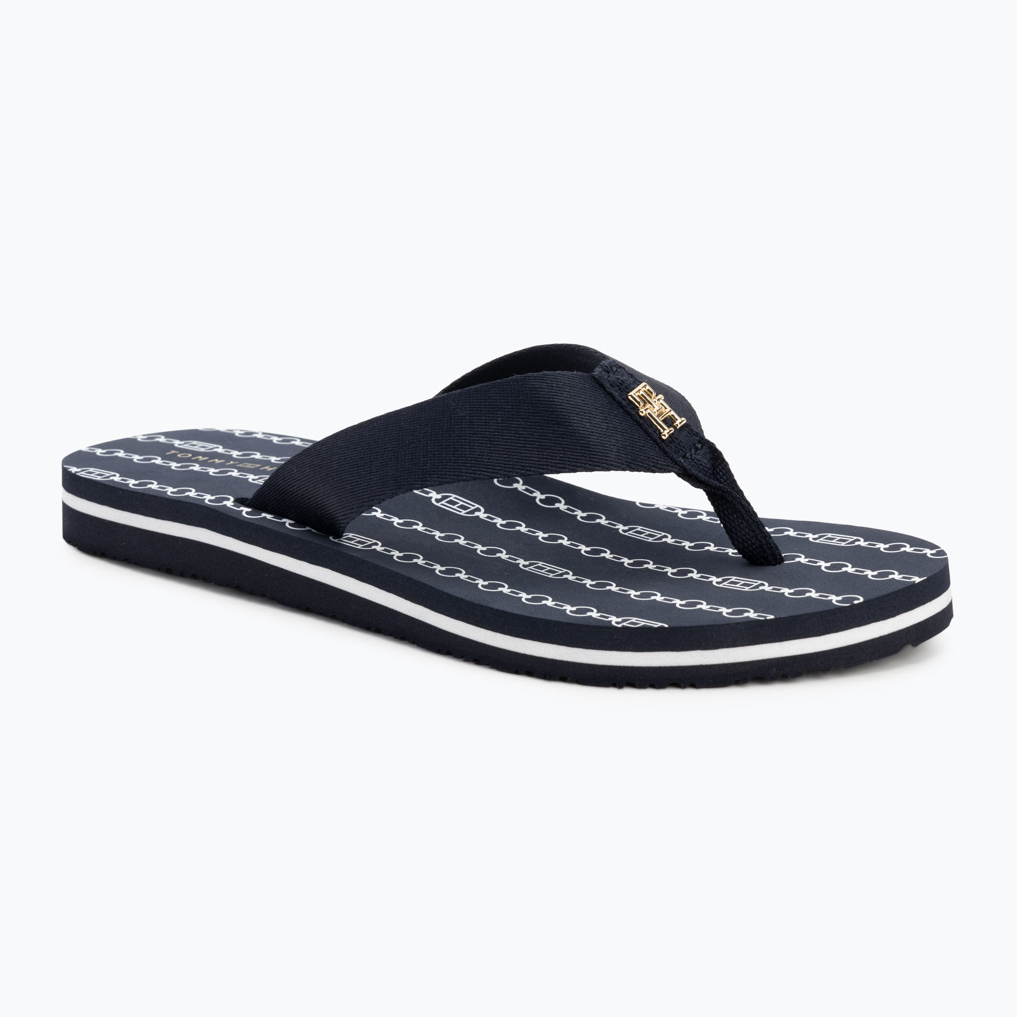 Japonki damskie Tommy Hilfiger Chain Print Beach Sandal space blue 