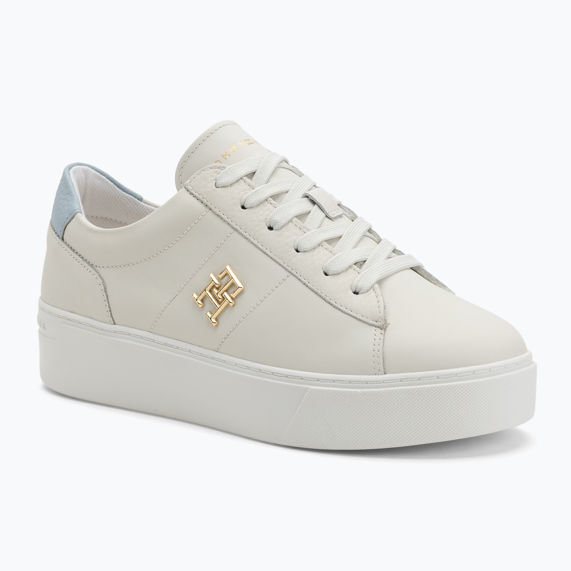Buty damskie Tommy Hilfiger Platform Court ecru/breezy blue 