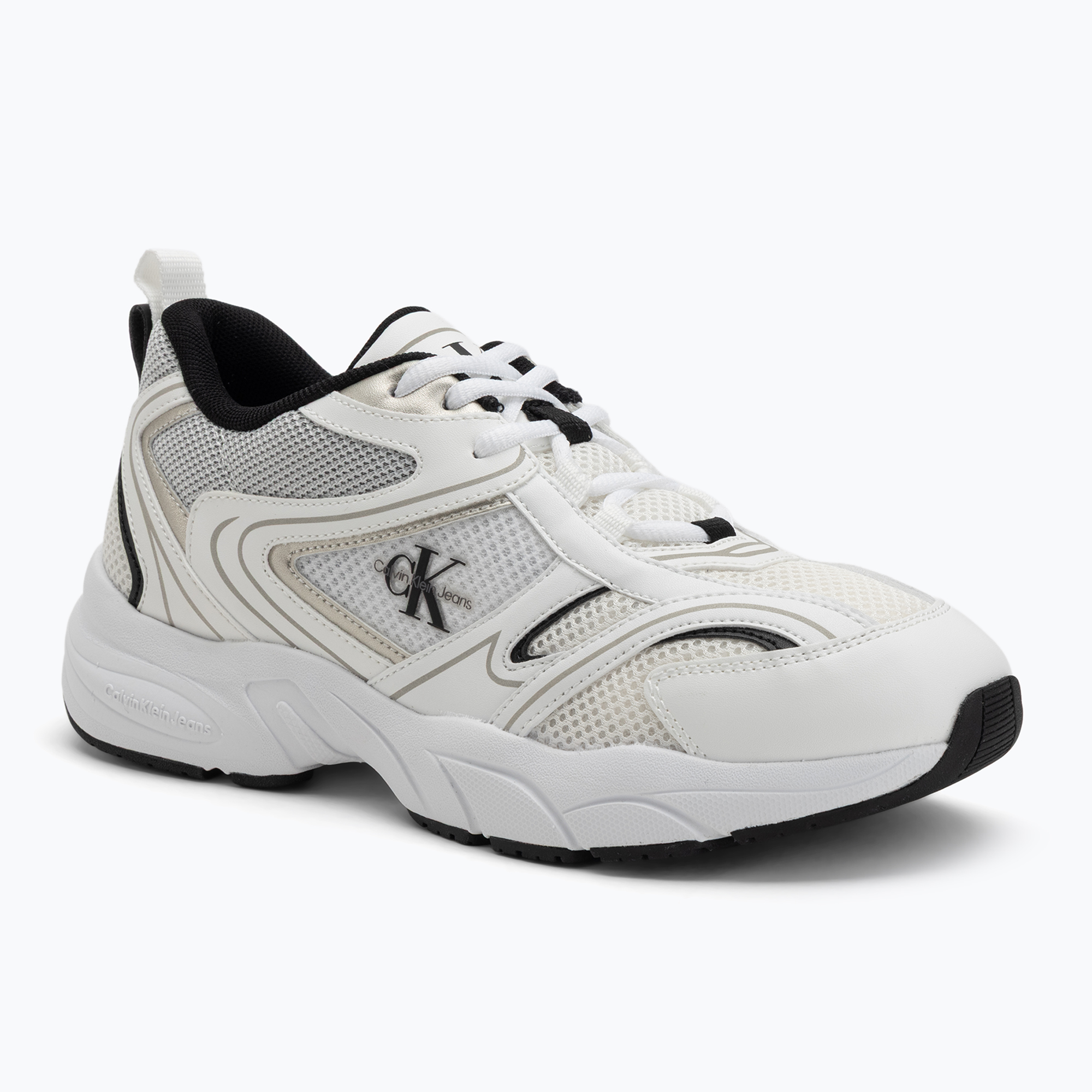 Buty damskie Calvin Klein YW0YW01807 Retro Tennis Mesh Ml bright white/black 
