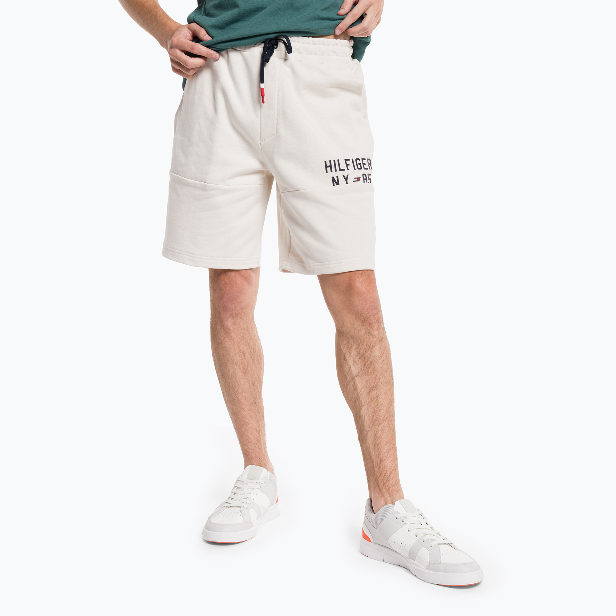 Spodenki męskie Tommy Hilfiger Graphic Sweatshort beige | WYSYŁKA W 24H | 30 DNI NA ZWROT