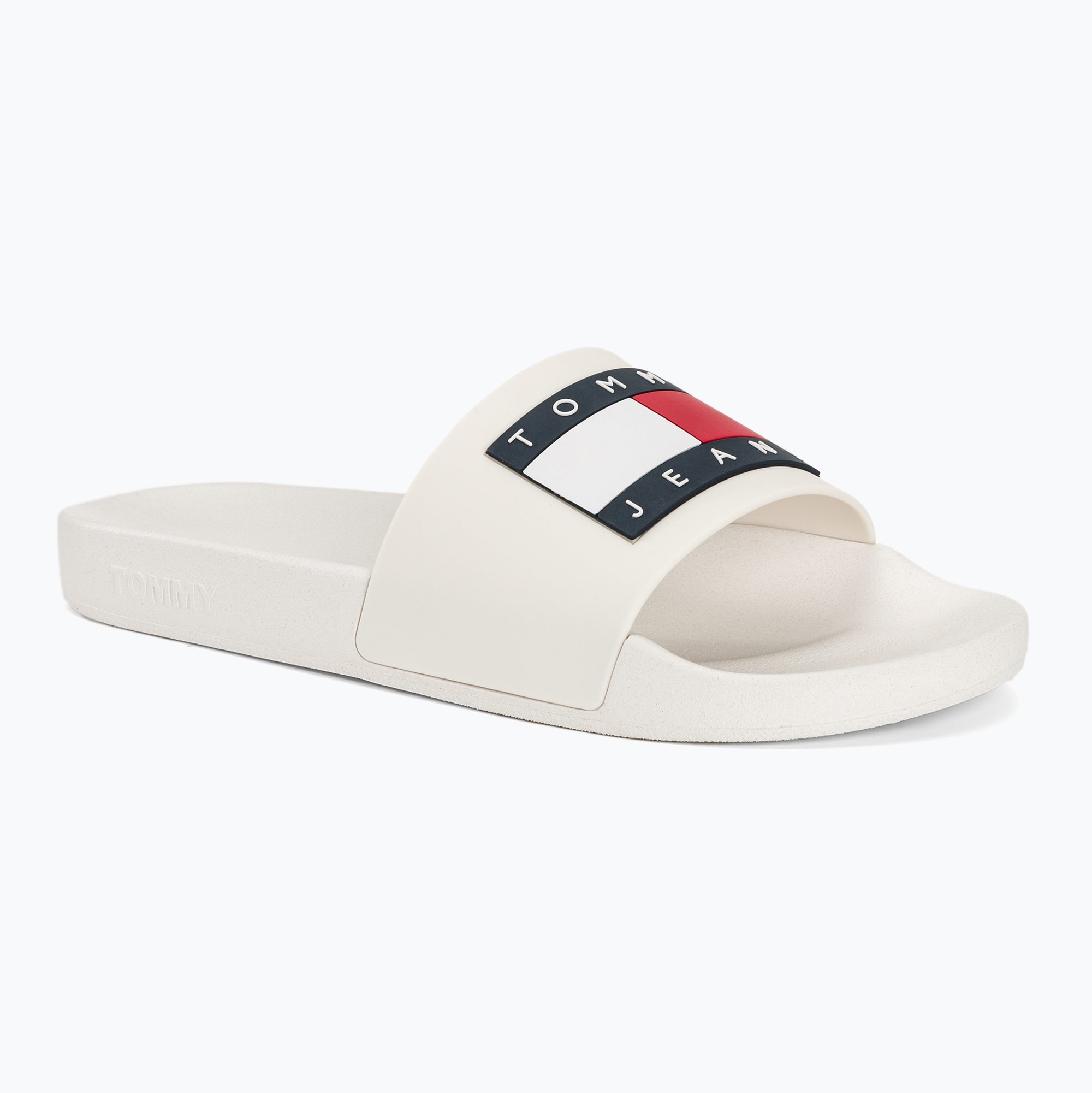 Klapki damskie Tommy Jeans Flag Pool Slide Ess ecru | WYSYŁKA W 24H | 30 DNI NA ZWROT