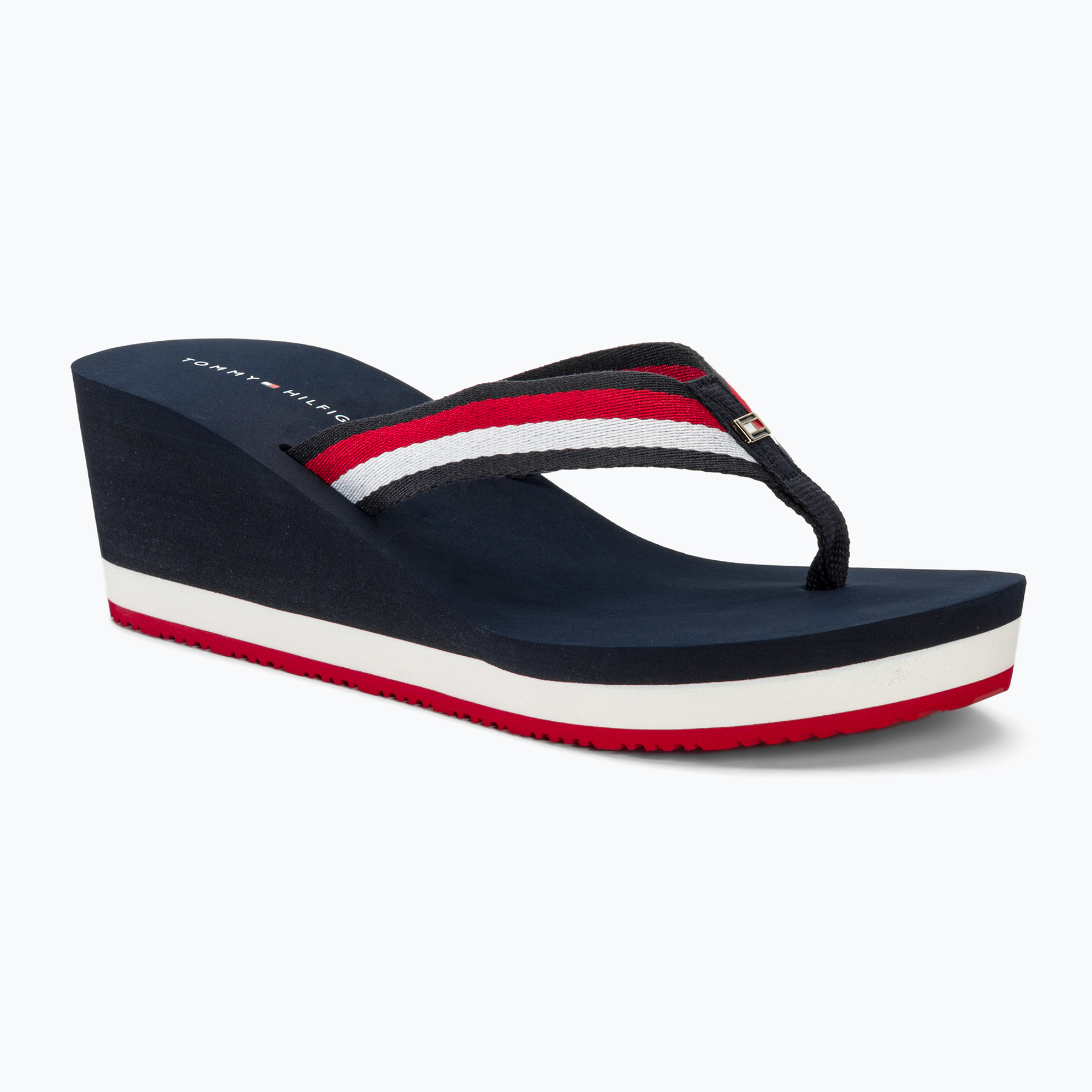 Japonki damskie Tommy Hilfiger Corporate Wedge Beach Sandal red/white/blue | WYSYŁKA W 24H | 30 DNI NA ZWROT