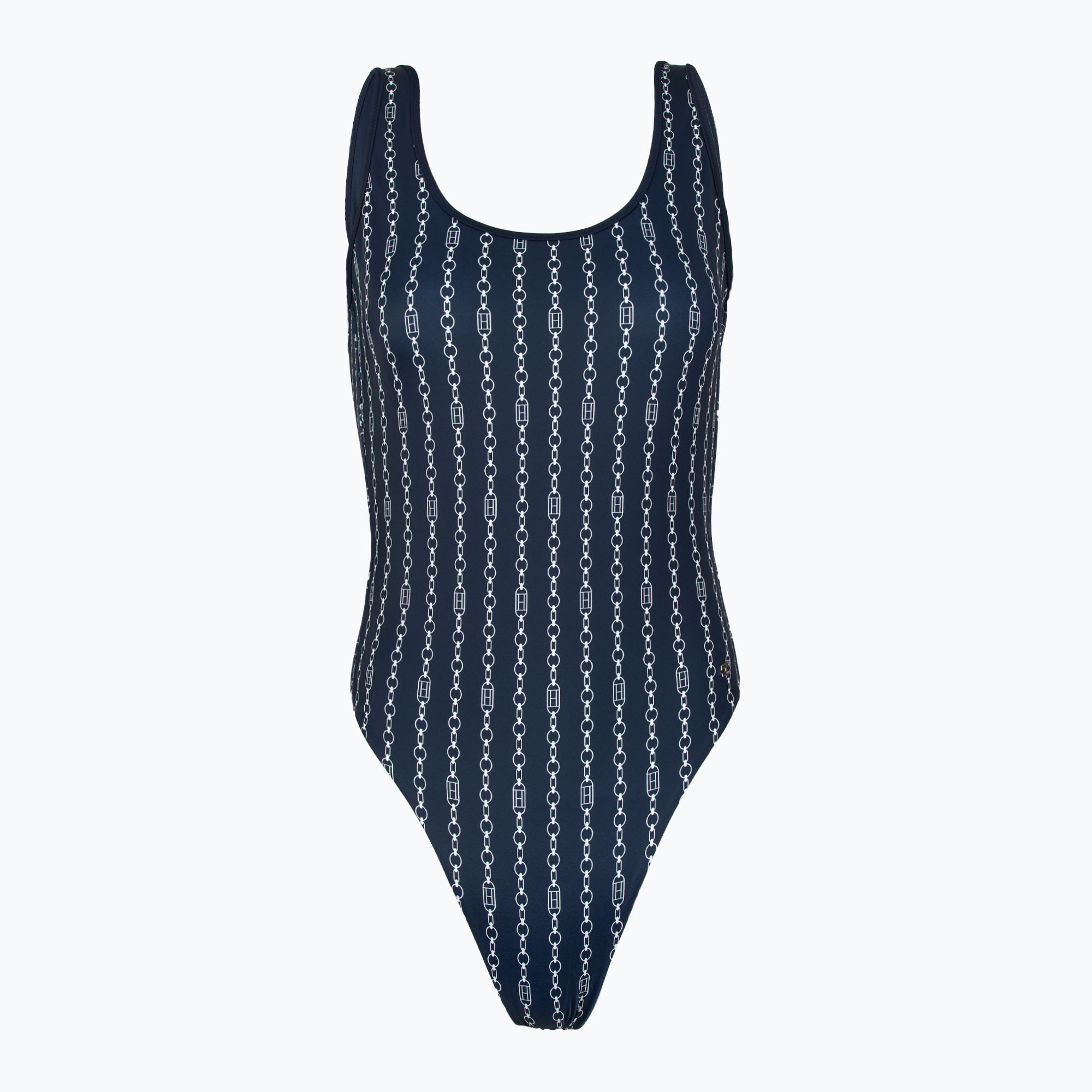 Strój kapielowy jednoczęściowy damski Tommy Hilfiger One Piece Print (Ext) flag chain dark night navy 