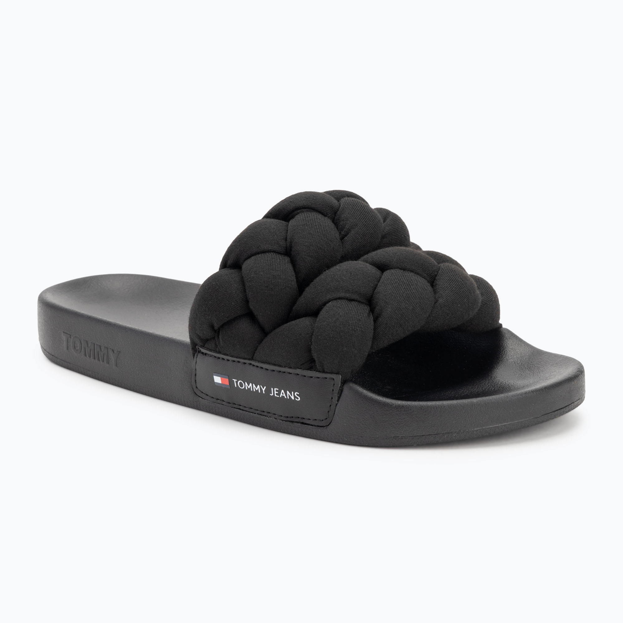 Klapki damskie Tommy Jeans Braided Slide frozen black 