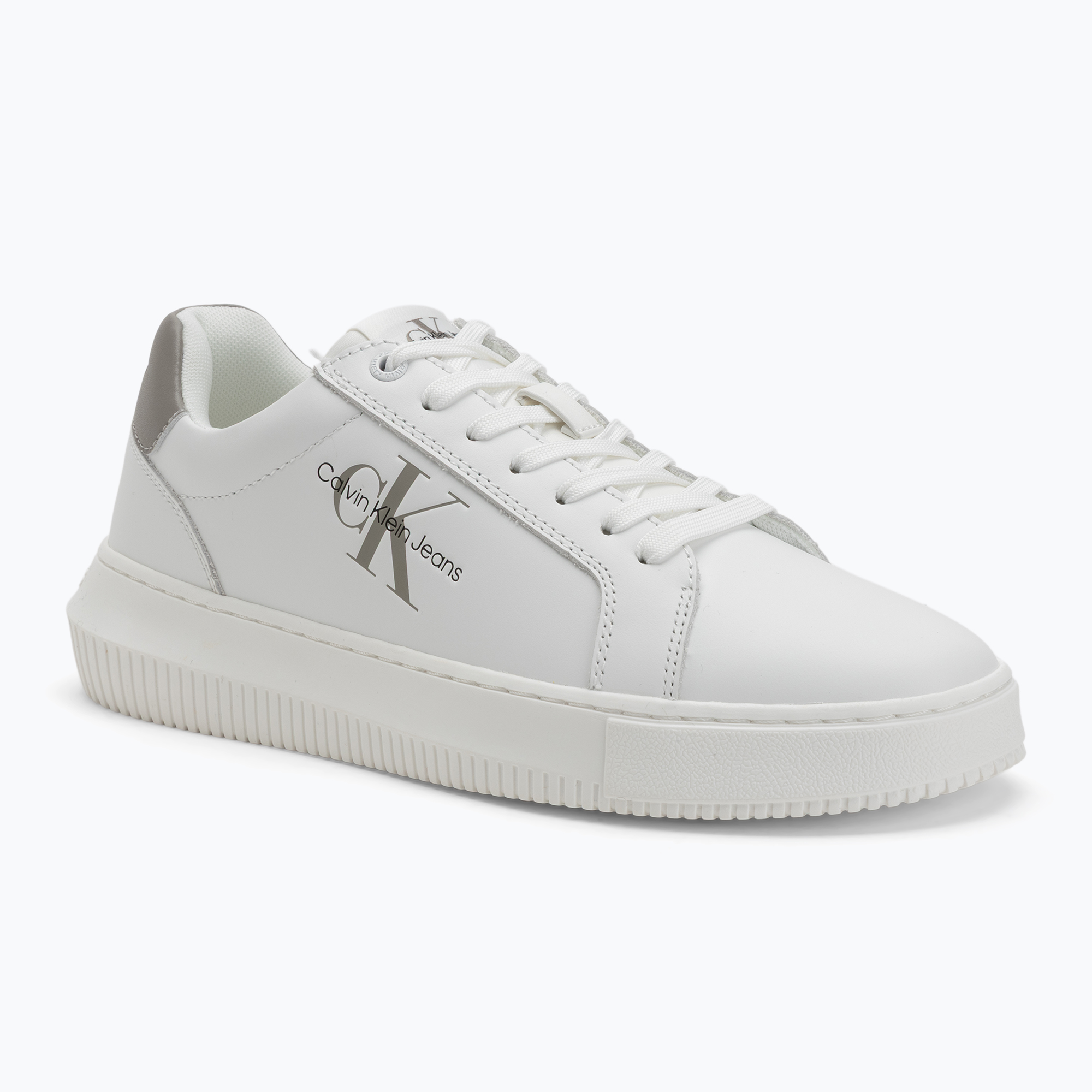 Buty męskie Calvin Klein YM0YM00681 Chunky Cupsole Monologo Lth triple bright white/rock ridge 
