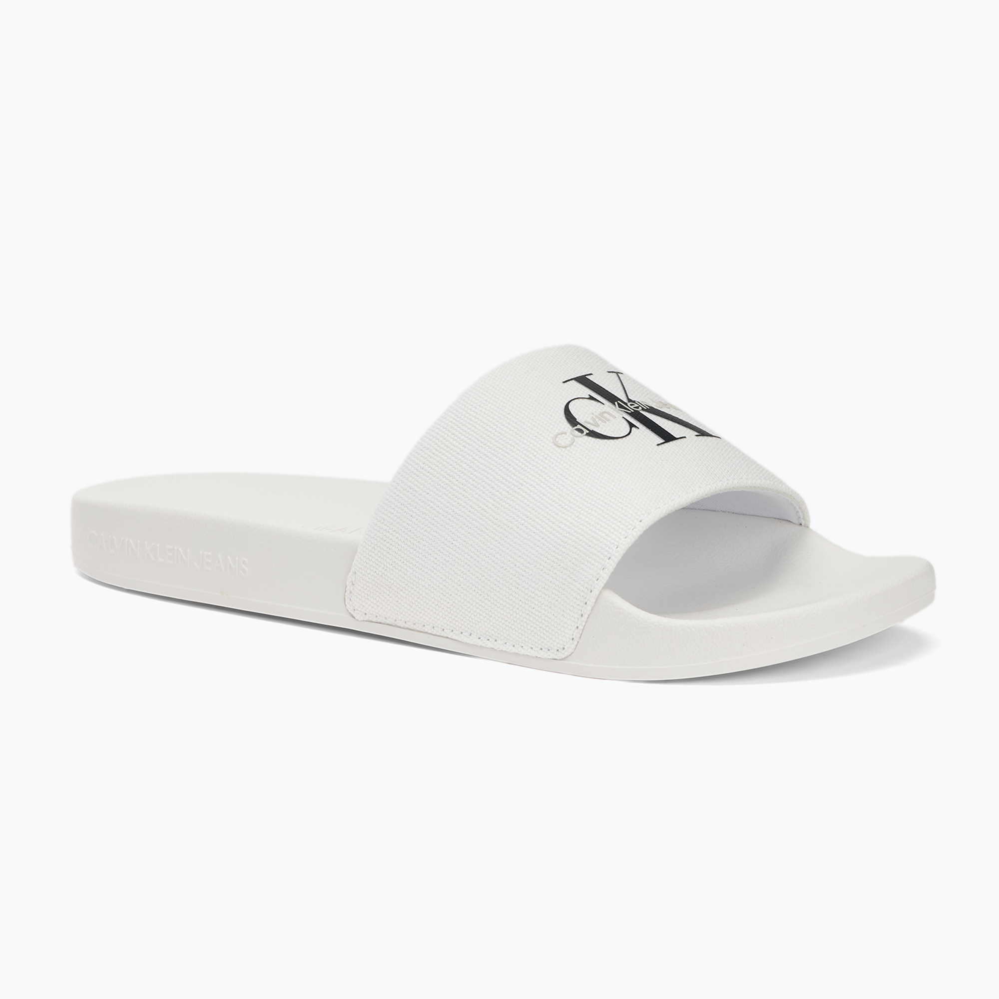 Klapki damskie Calvin Klein YW0YW01835 Slide Monogram Wn bright white/black | WYSYŁKA W 24H | 30 DNI NA ZWROT