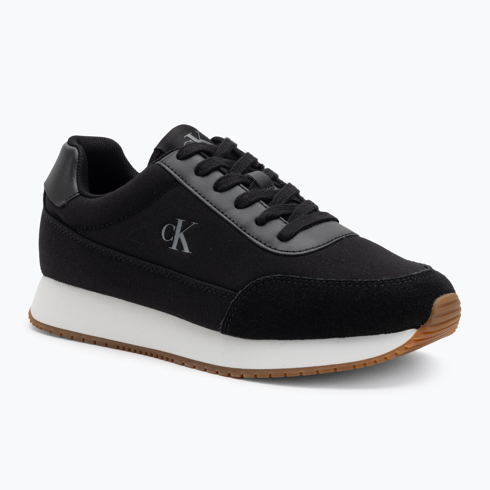 Buty damskie Calvin Klein YW0YW01888 Retro Runner Low Laceup Canvas black/bright white 