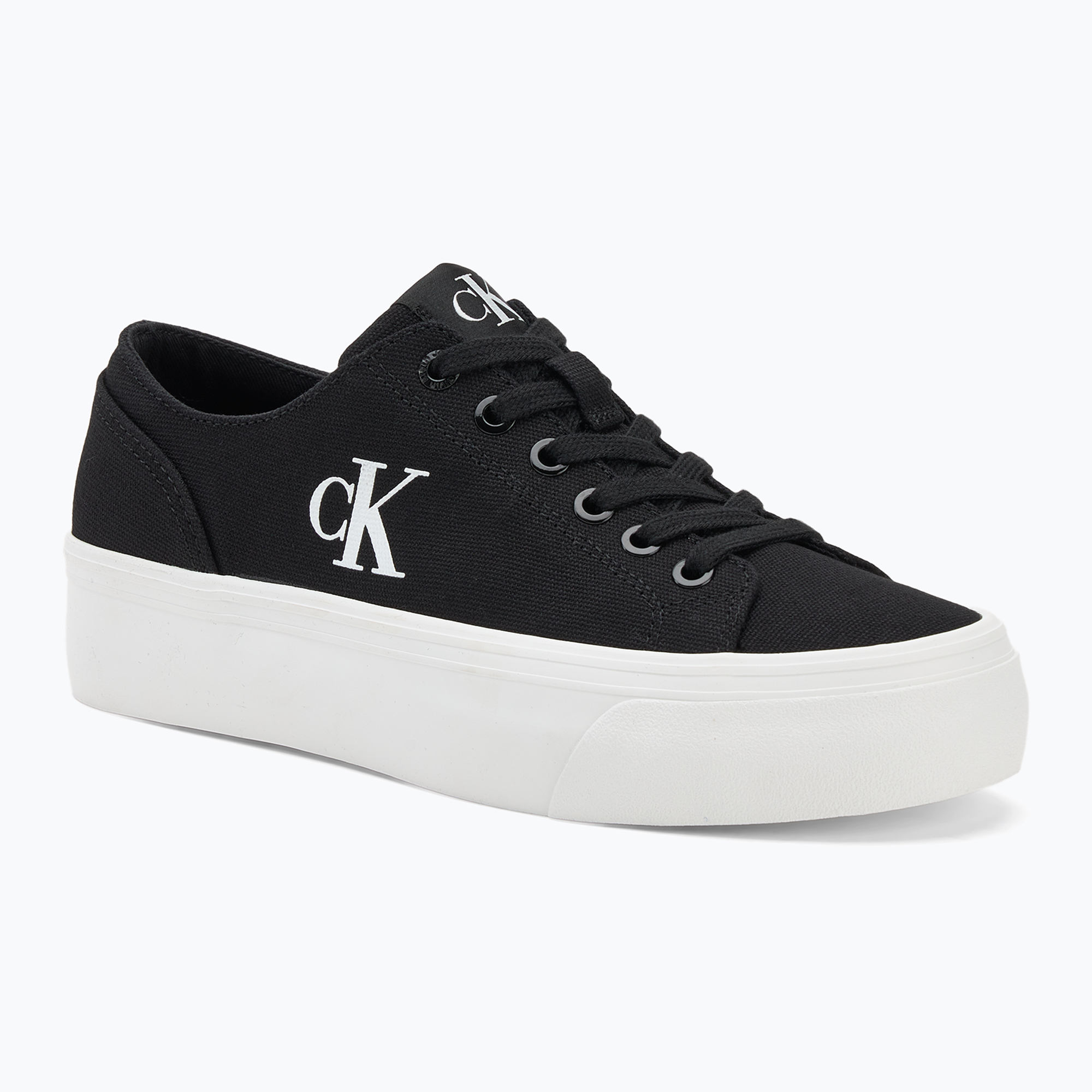 Trampki damskie Calvin Klein YW0YW01763 Vulc Flatform Low Cv MG black/bright white 