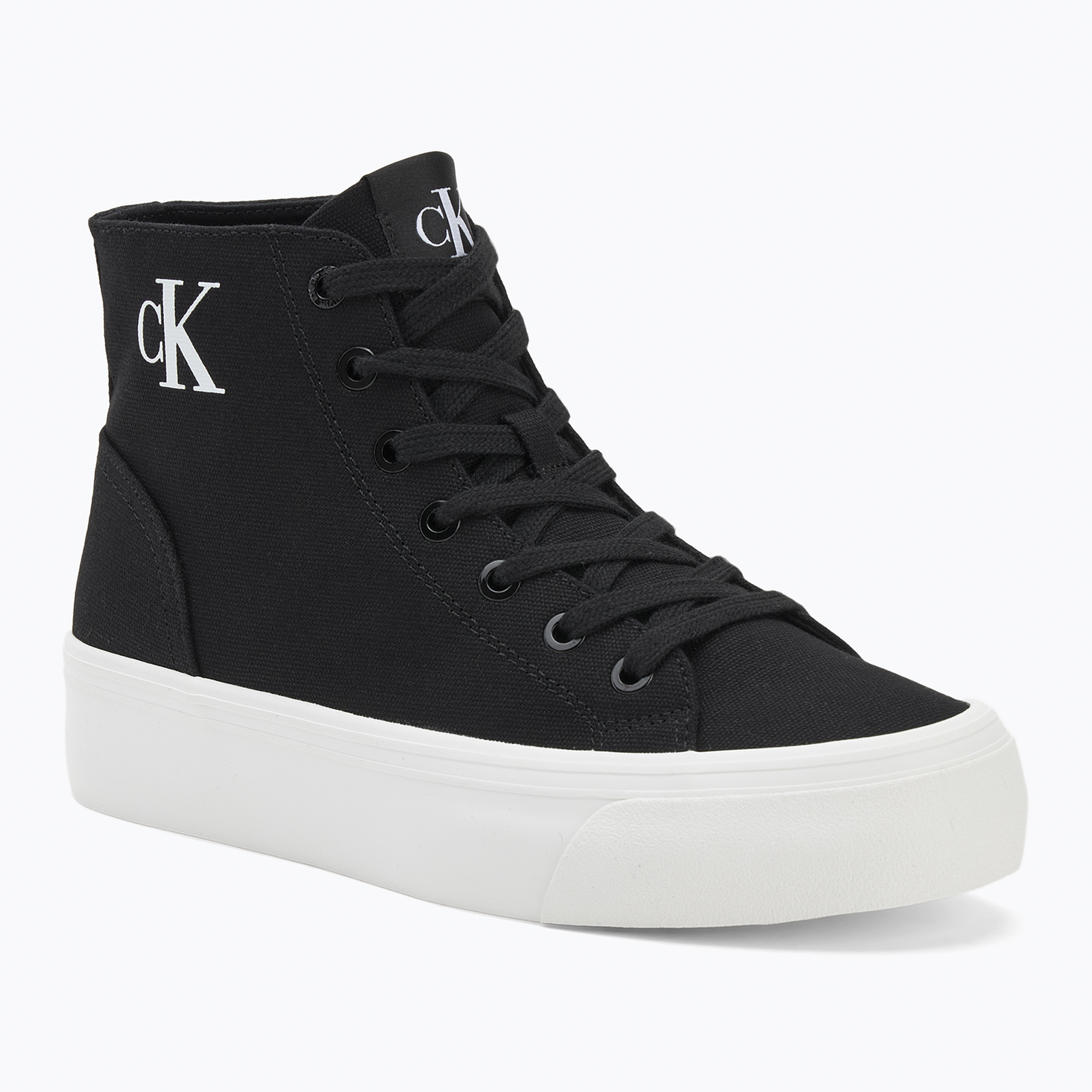 Trampki damskie Calvin Klein YW0YW01764 Vulc Flatform Mid Cv Mg black/bright white 