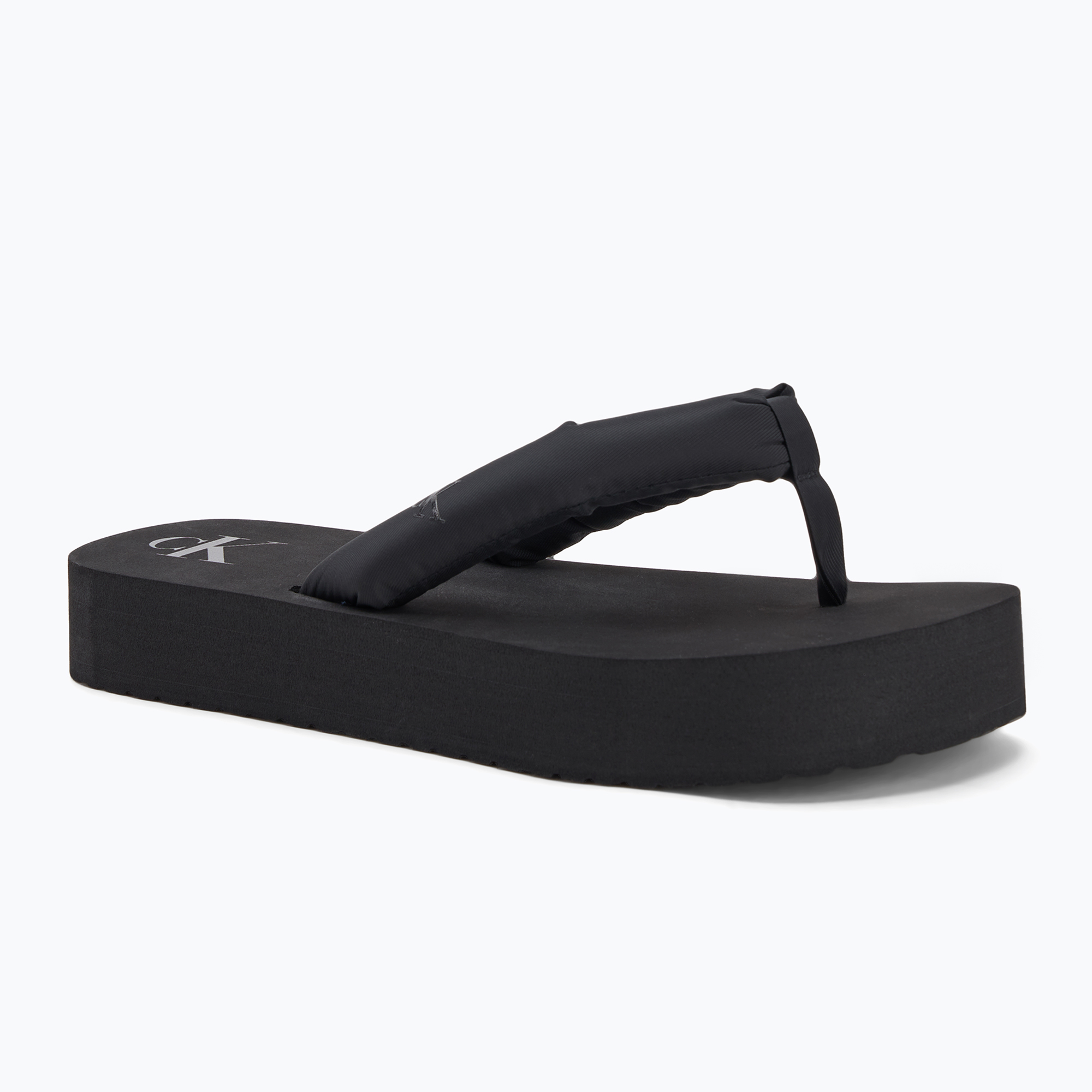 Japonki damskie Calvin Klein YW0YW01723 Beach Sandal Flatform Ttxr Satin triple black 
