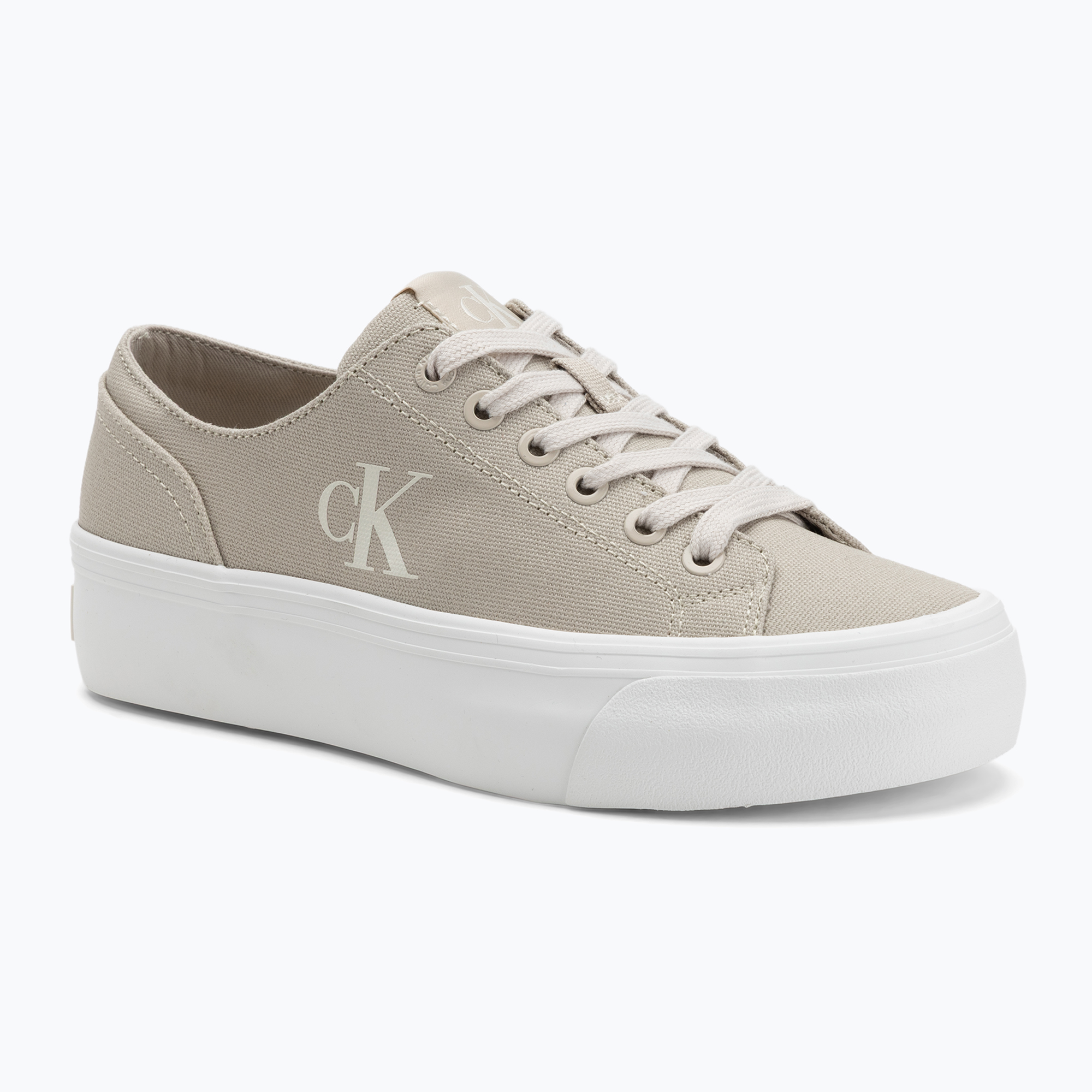Trampki damskie Calvin Klein YW0YW01763 Vulc Flatform Low Cv MG eggshell/creamy white 