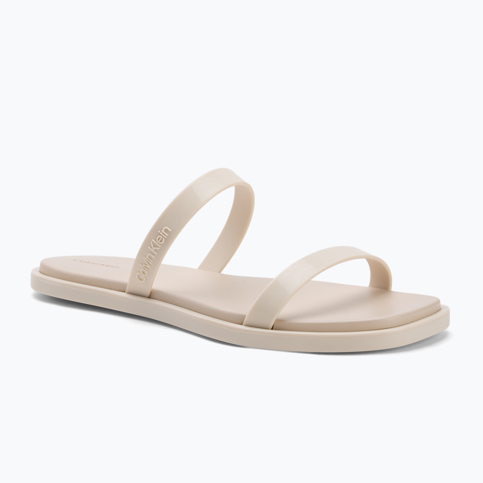 Klapki damskie Calvin Klein HW0HW02417 Double Bar Slide - Jelly turtle dove 