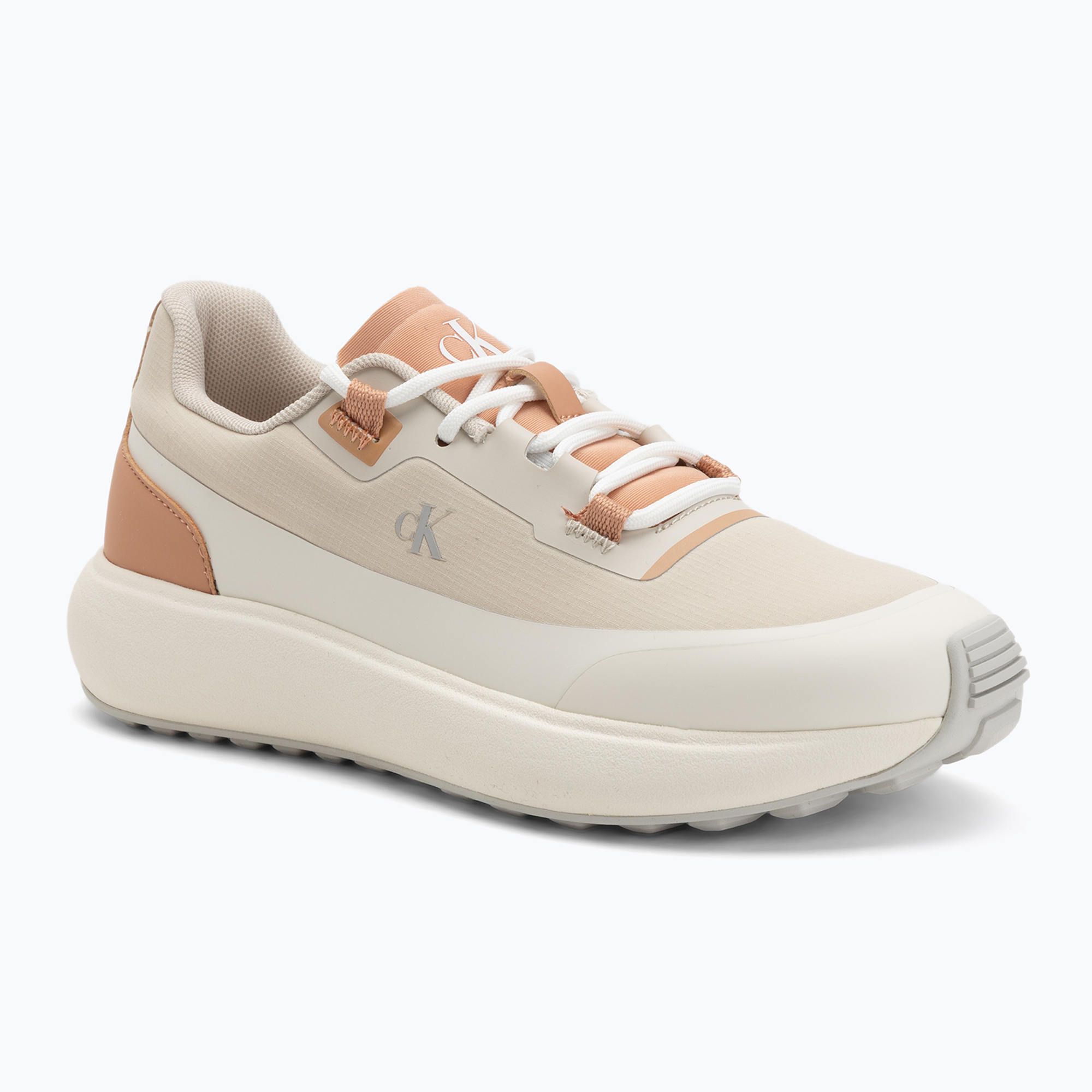 Buty damskie Calvin Klein YW0YW01823 Athleisure Runner Laceup Nt creamy white/eggshell/dusty coral 