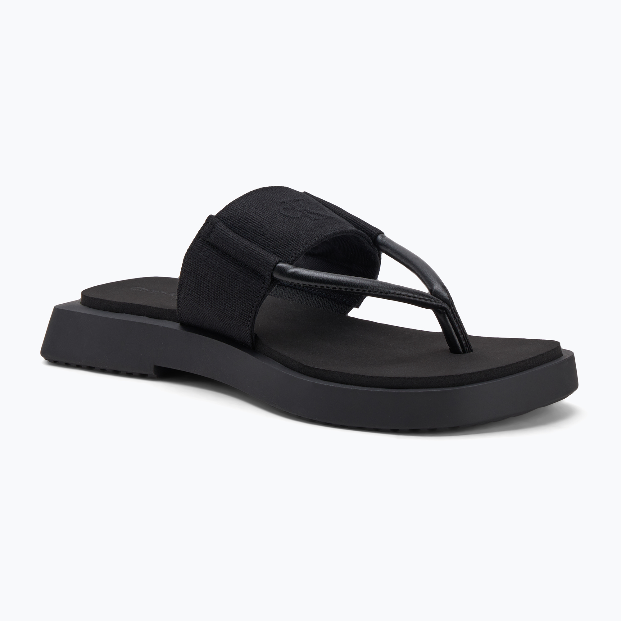 Japonki damskie Calvin Klein YW0YW01717 Sq Low Wedge Sandal Rope triple black 