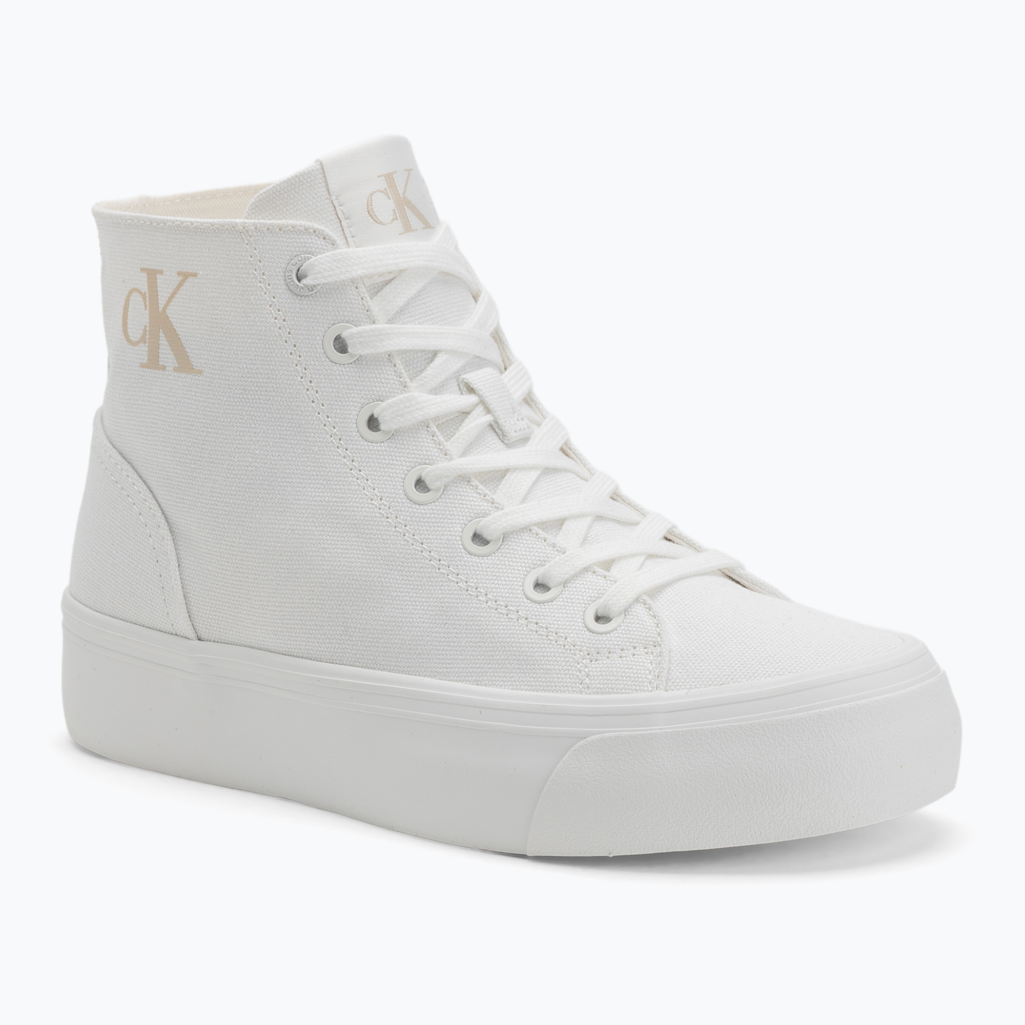 Trampki damskie Calvin Klein YW0YW01764 Vulc Flatform Mid Cv Mg triple bright white 