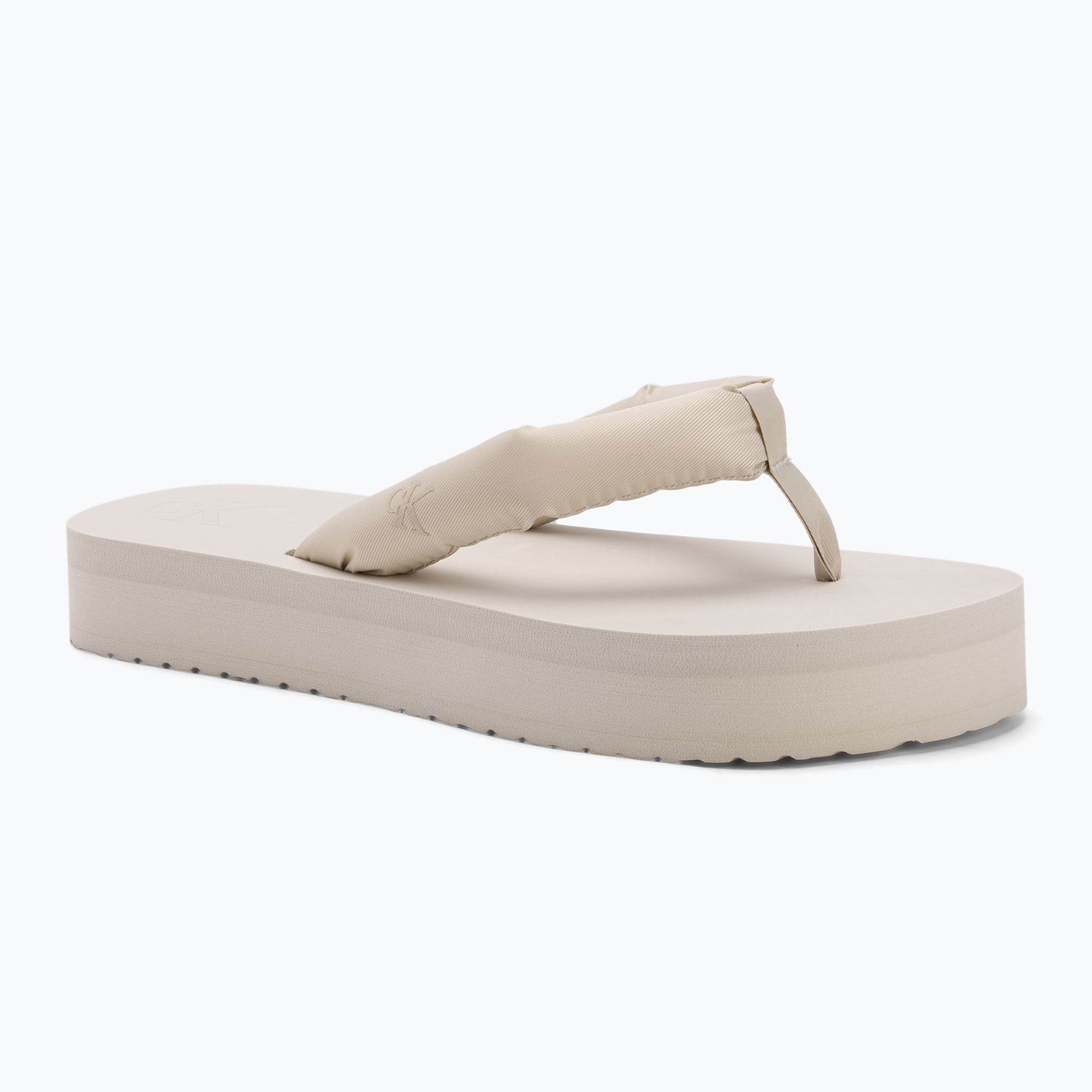 Japonki damskie Calvin Klein YW0YW01723 Beach Sandal Flatform Ttxr Satin triple eggshell 