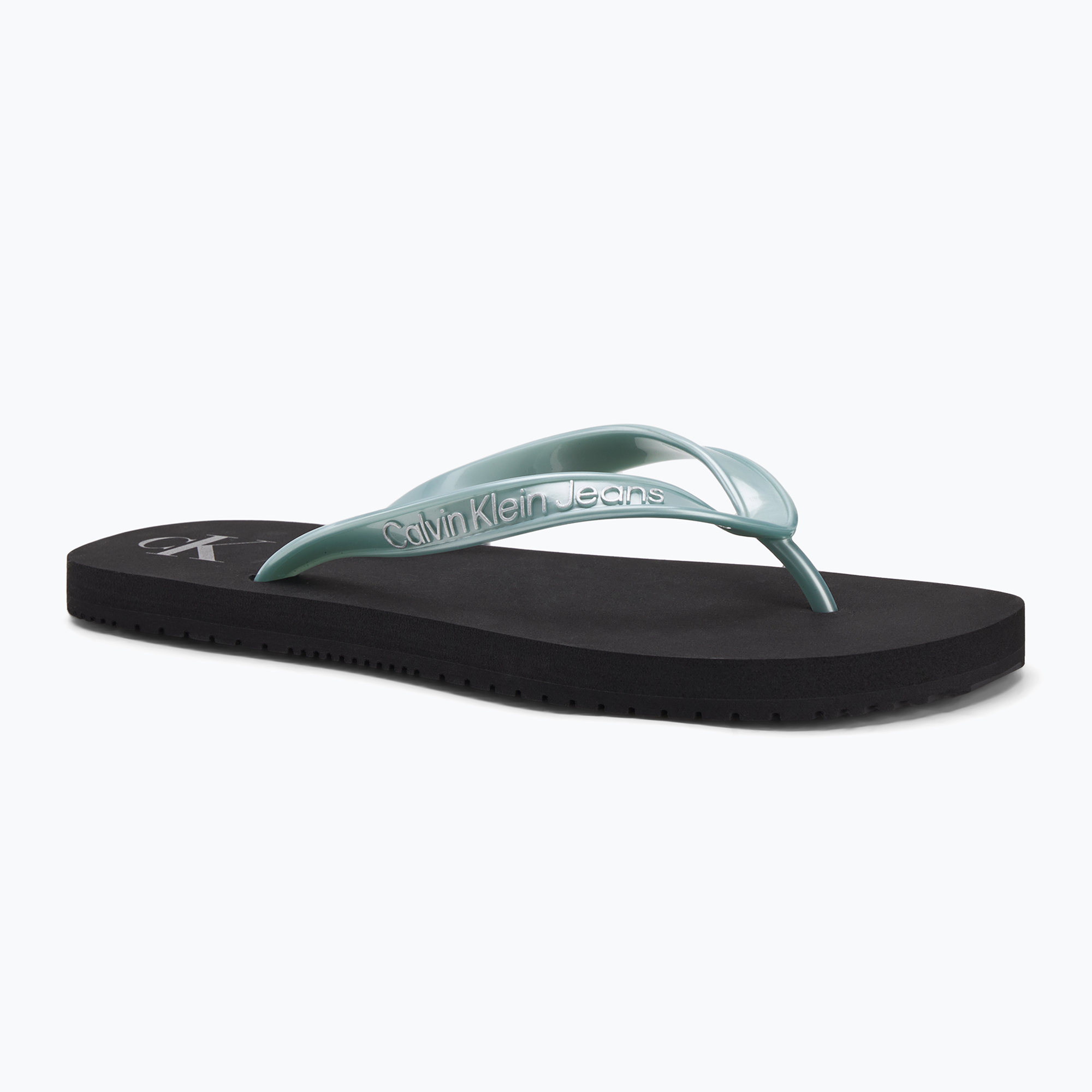 Japonki damskie Calvin Klein YW0YW01719 Beach Sandal Monologo Tpu black/cloud blue 