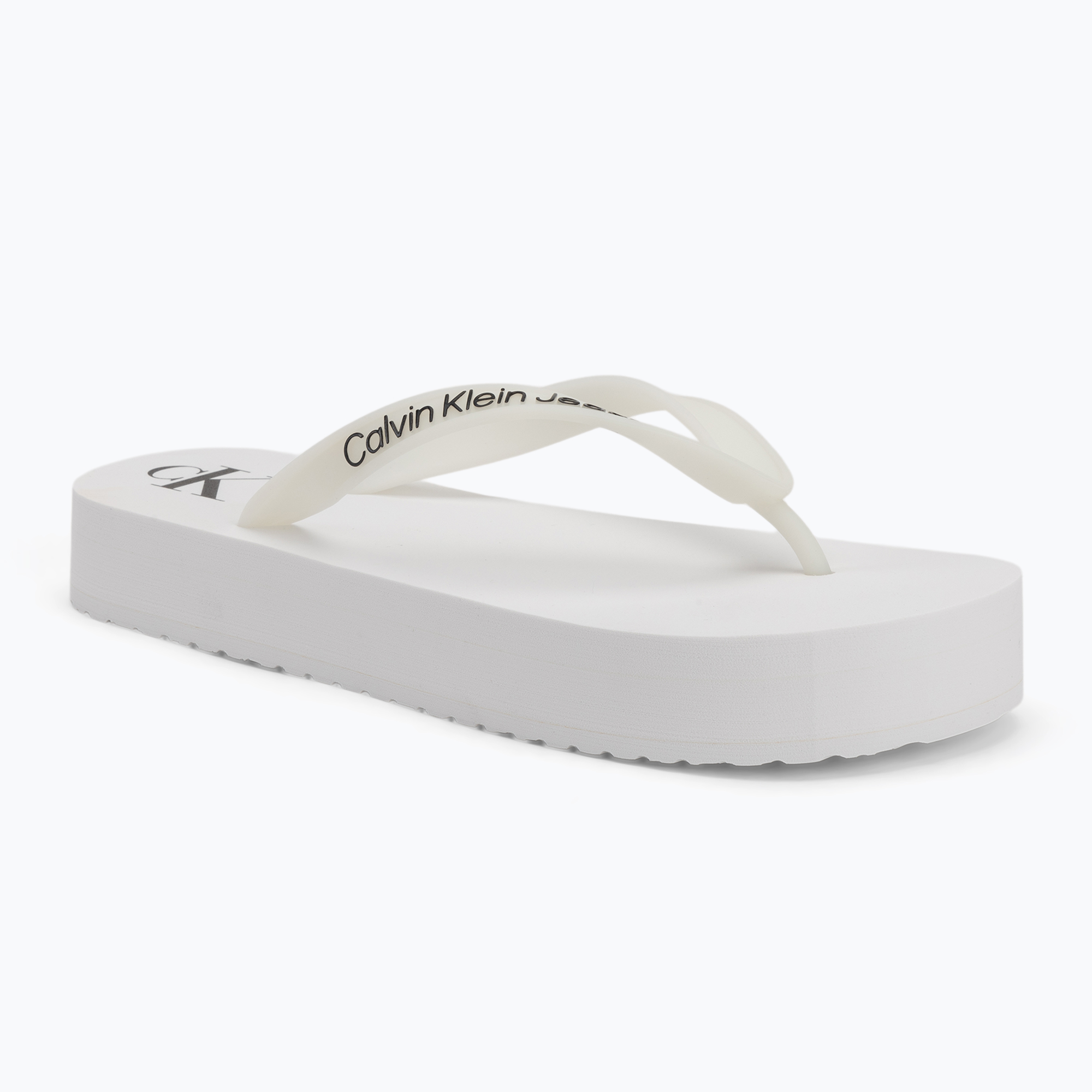 Japonki damskie Calvin Klein YW0YW01830 Beach Sandal Flatform Tpu bright white/black 