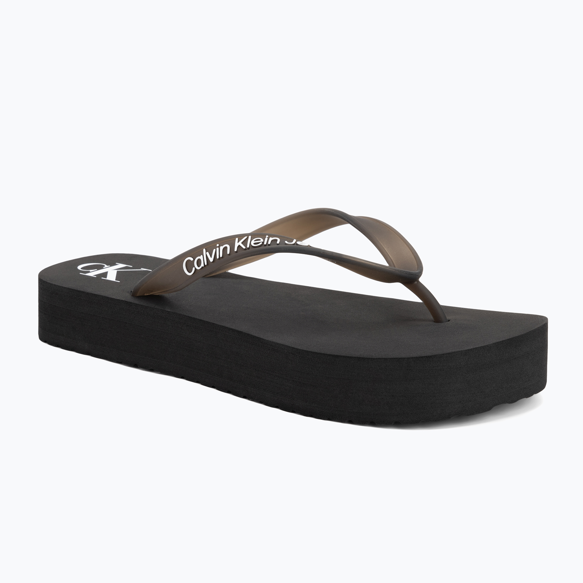 Japonki damskie Calvin Klein YW0YW01830 Beach Sandal Flatform Tpu black/bright white 