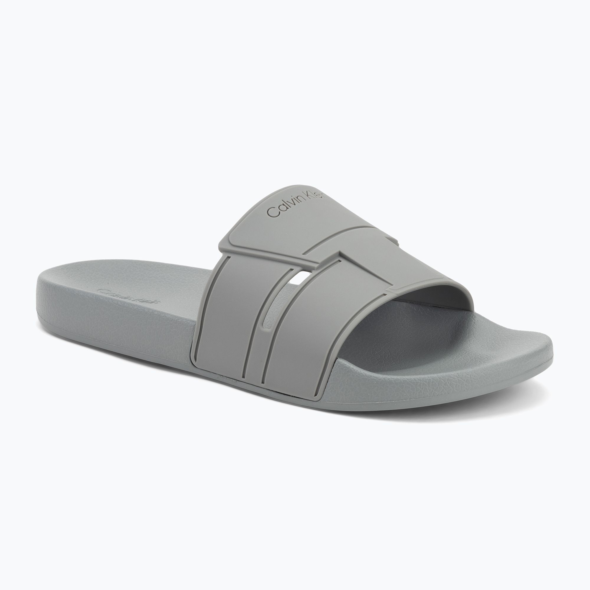 Klapki męskie Calvin Klein HM0HM01752 Pool Slide Double T granite road 