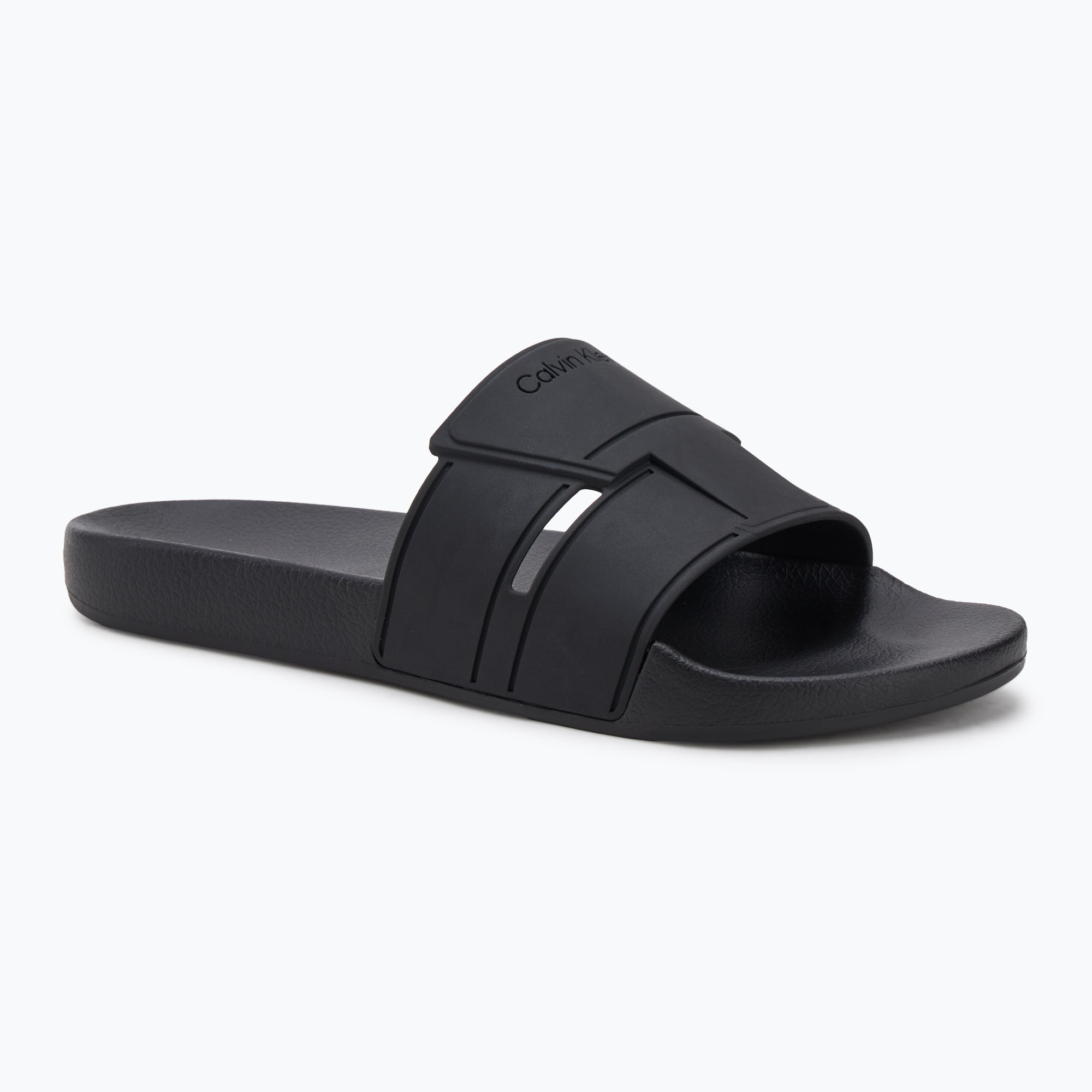 Klapki męskie Calvin Klein HM0HM01752 Pool Slide Double T black 