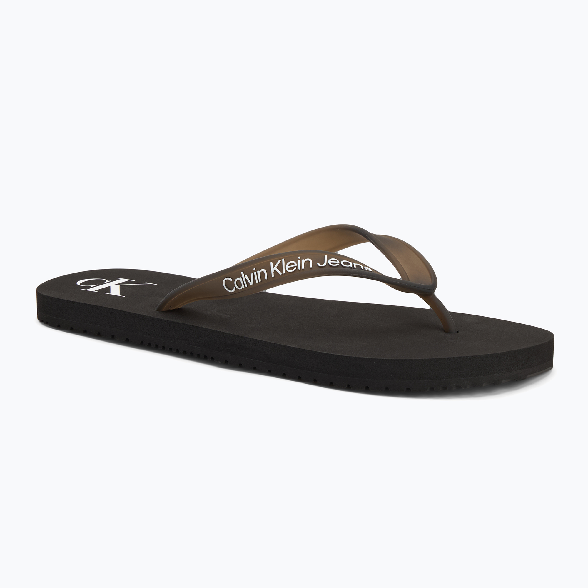 Japonki męskie Calvin Klein YM0YM01267 Beach Sandal Transparent Tpu black/bright white 