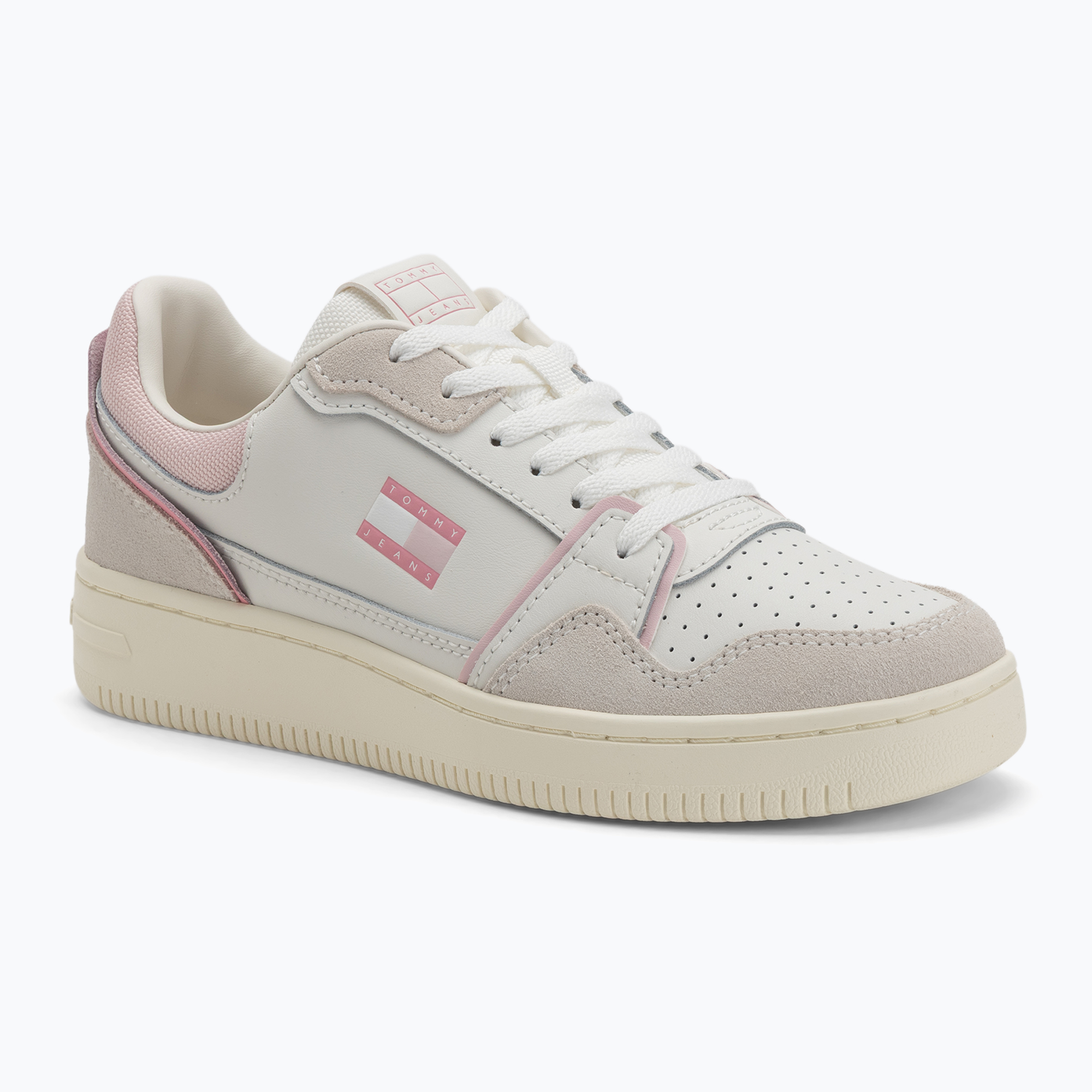 Buty damskie Tommy Jeans Retro Basket ecru/misty pink 