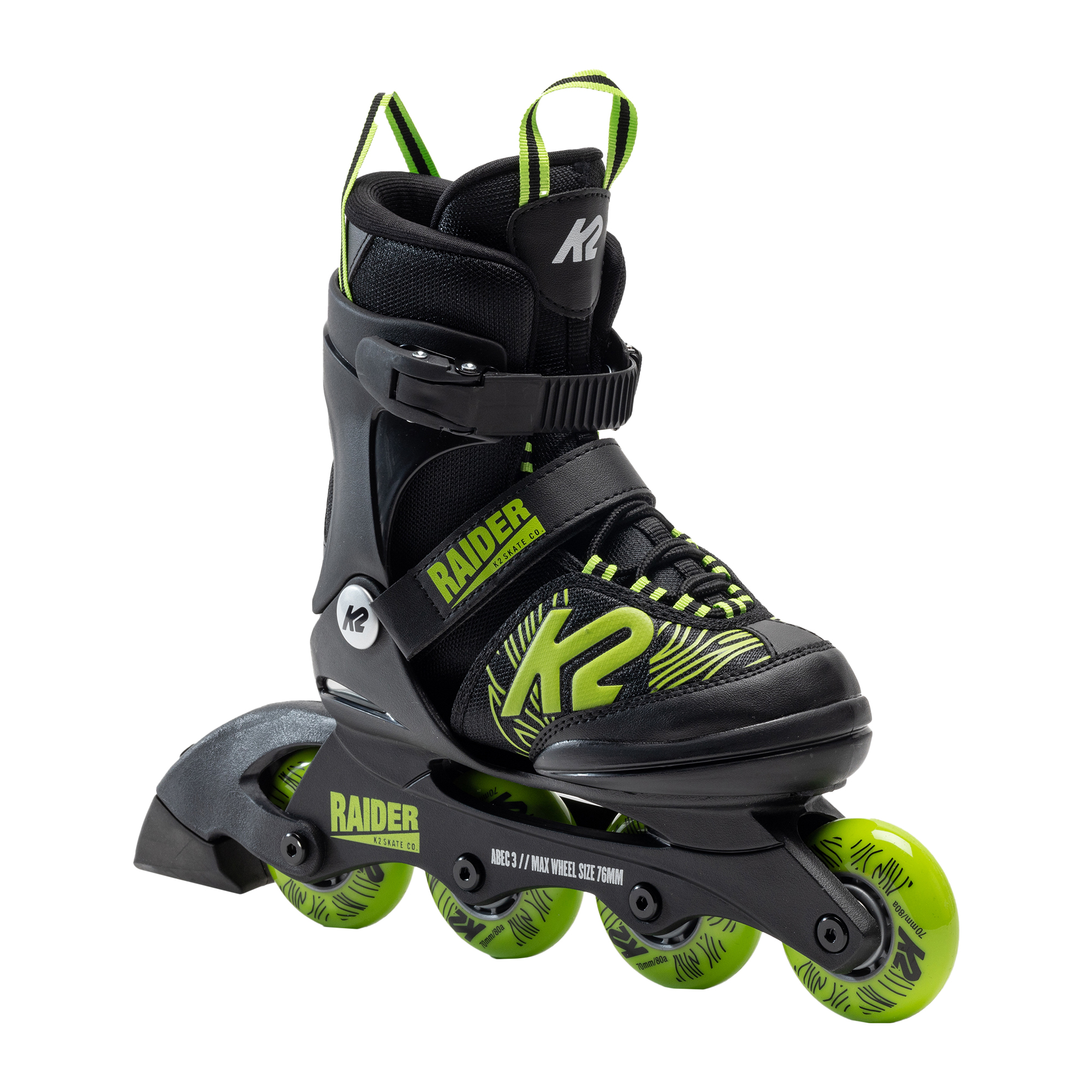 Rolki dziecięce K2 Raider black/green 
