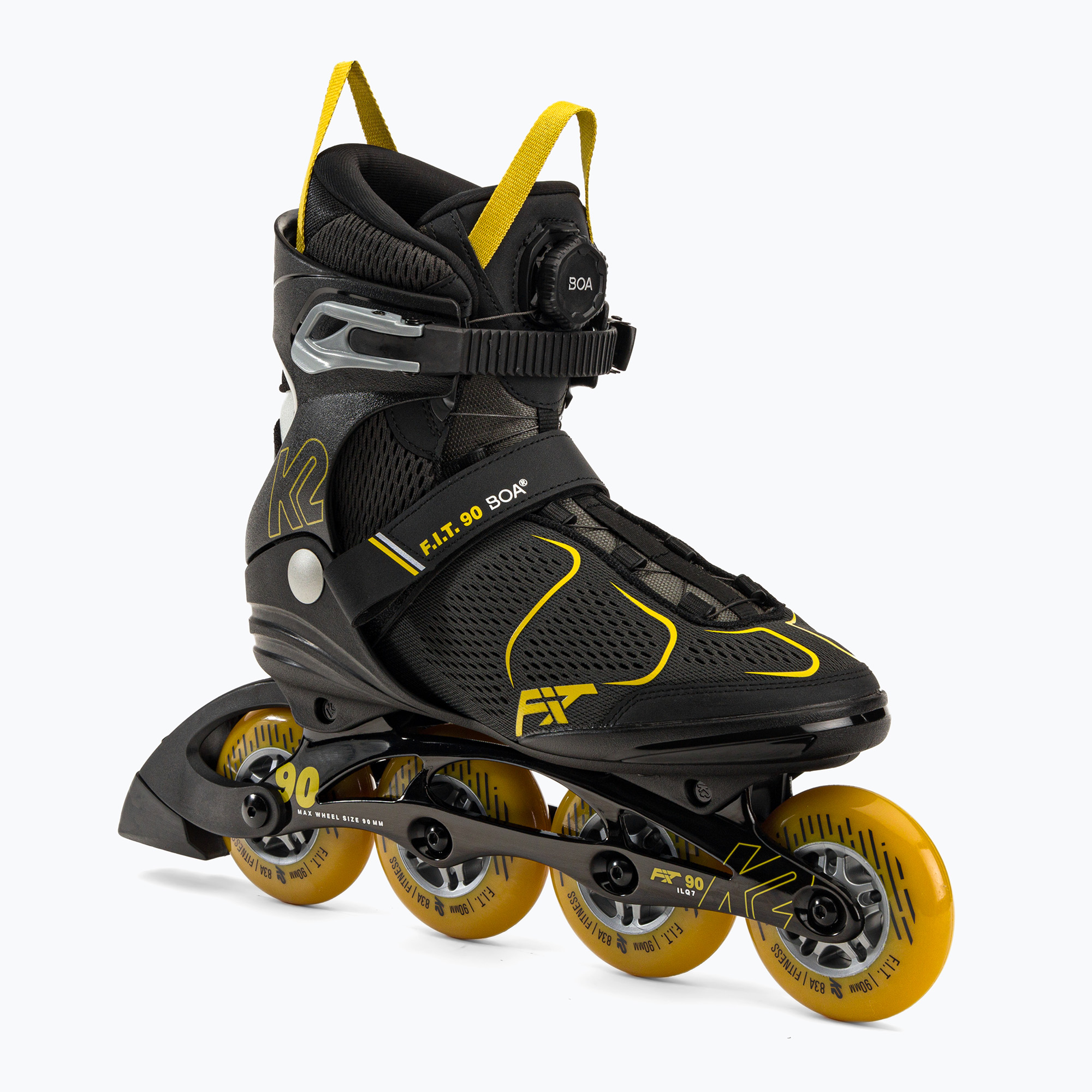 Rolki męskie K2 F.I.T. 90 Boa black/yellow | WYSYŁKA W 24H | 30 DNI NA ZWROT