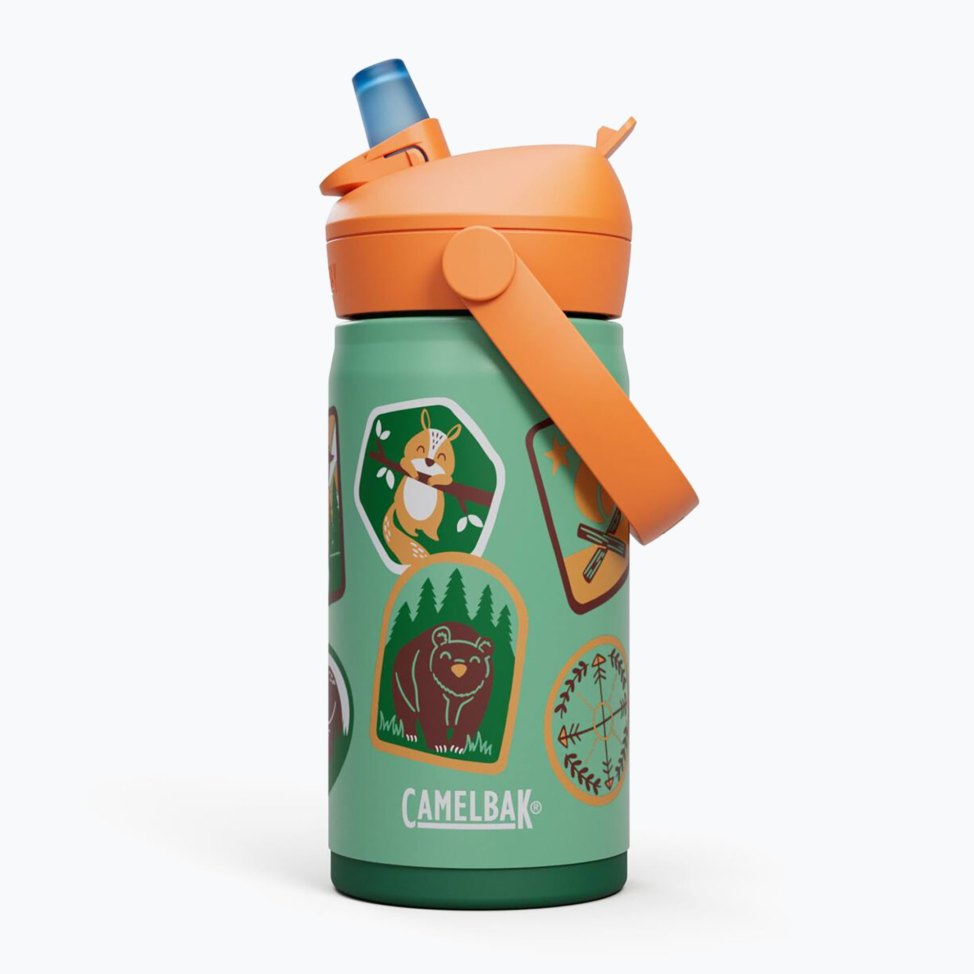 Butelka termiczna CamelBak Thrive Flip Straw Kids Insulated SST 350 ml camp badges 