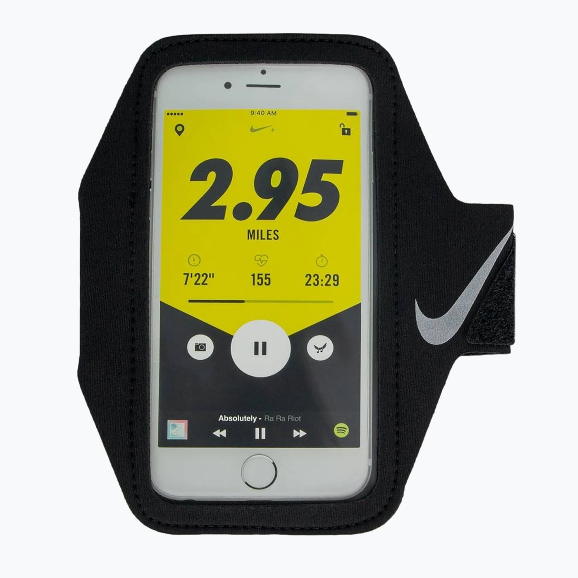Opaska na telefon do biegania Nike Lean Arm Band black/black/silver | WYSYŁKA W 24H | 30 DNI NA ZWROT