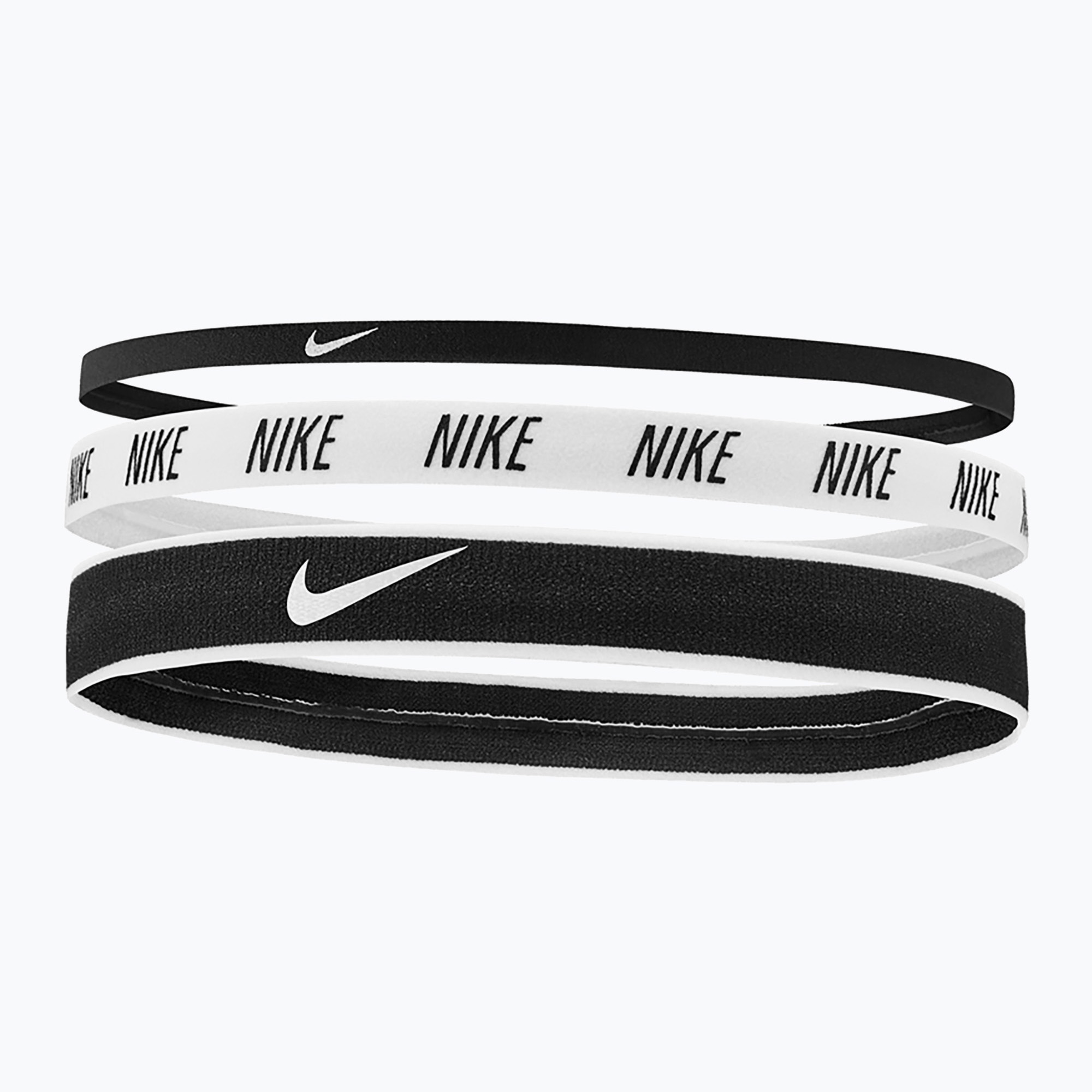 Opaski na głowę Nike Tidth 3 szt. black/white/black 