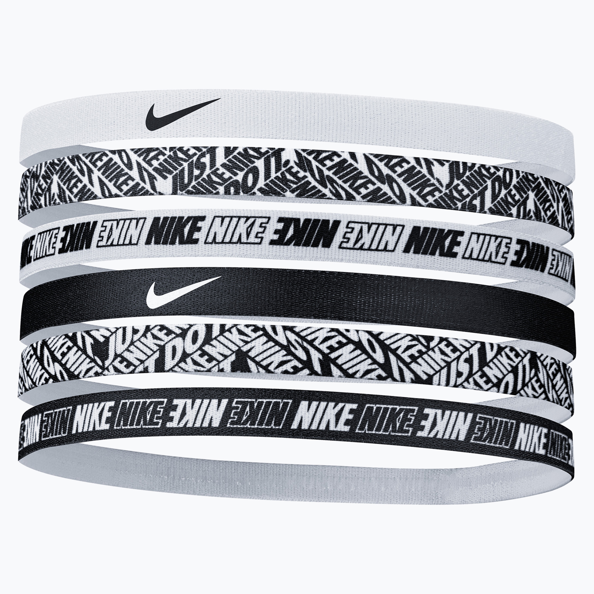Opaski na głowę Nike Headbands Printed 6 szt. white 