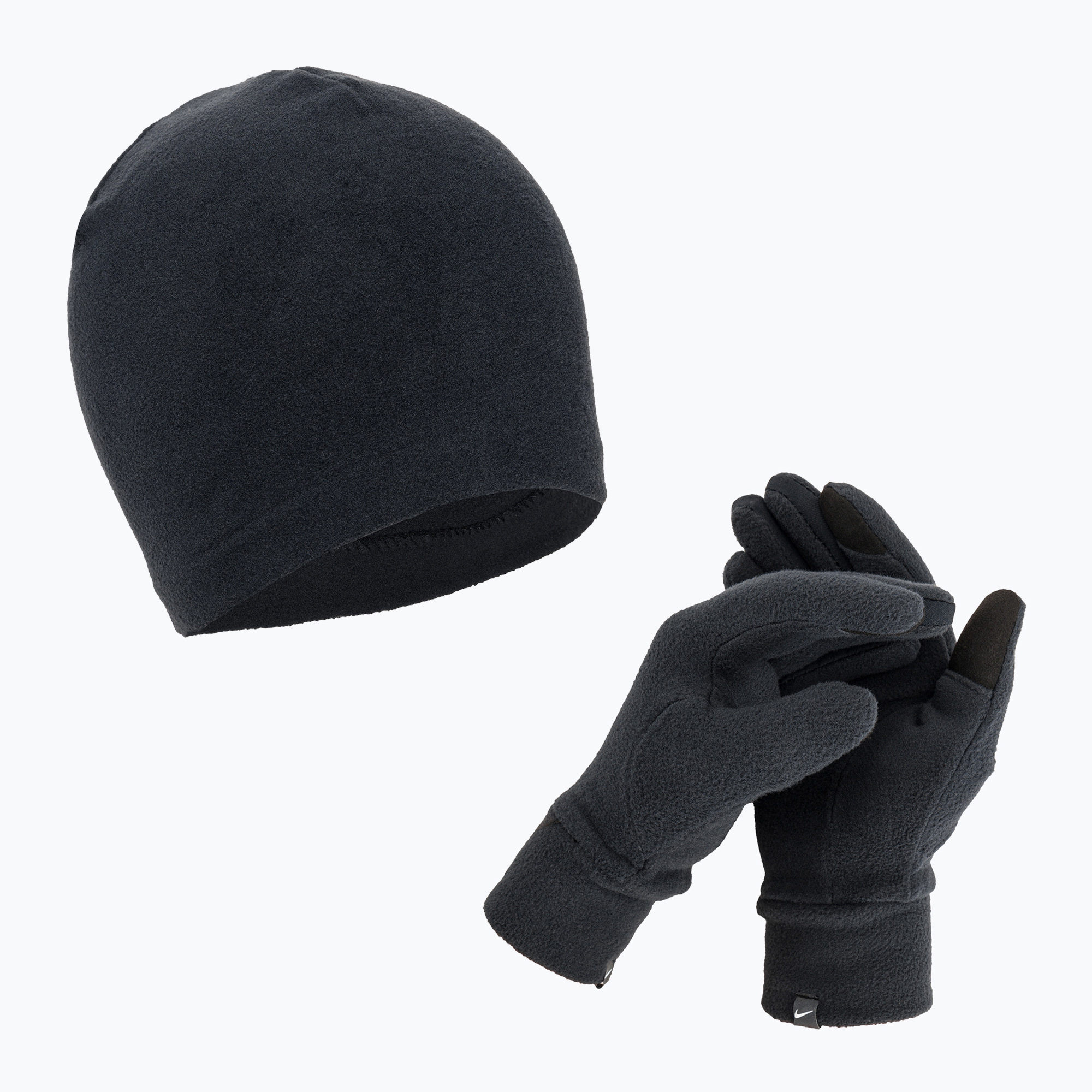 Zestaw czapka + rękawiczki damskie Nike Fleece black/black/silver 