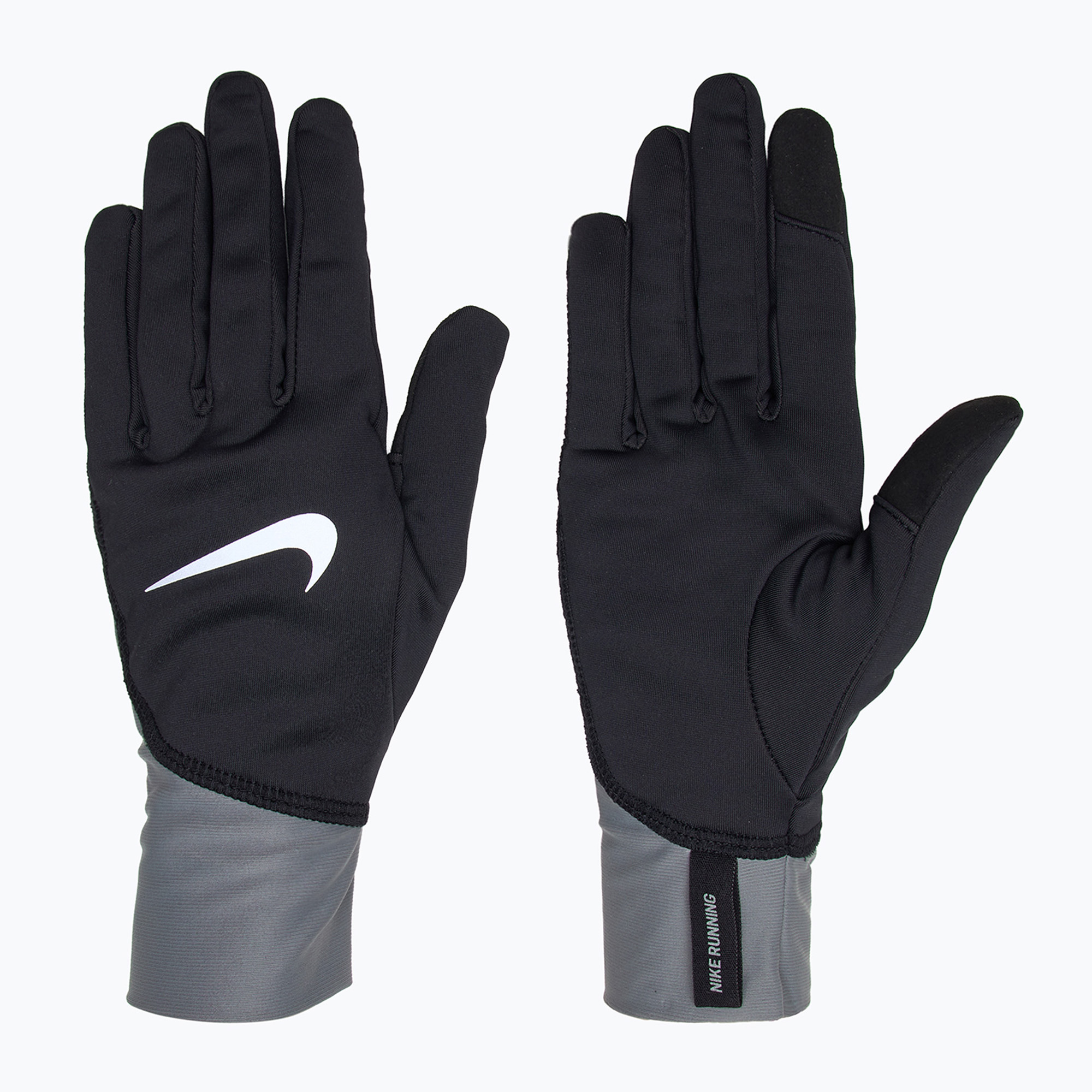 Rękawiczki do biegania męskie Nike Pacer Midweight RG black/smoke grey/silver 