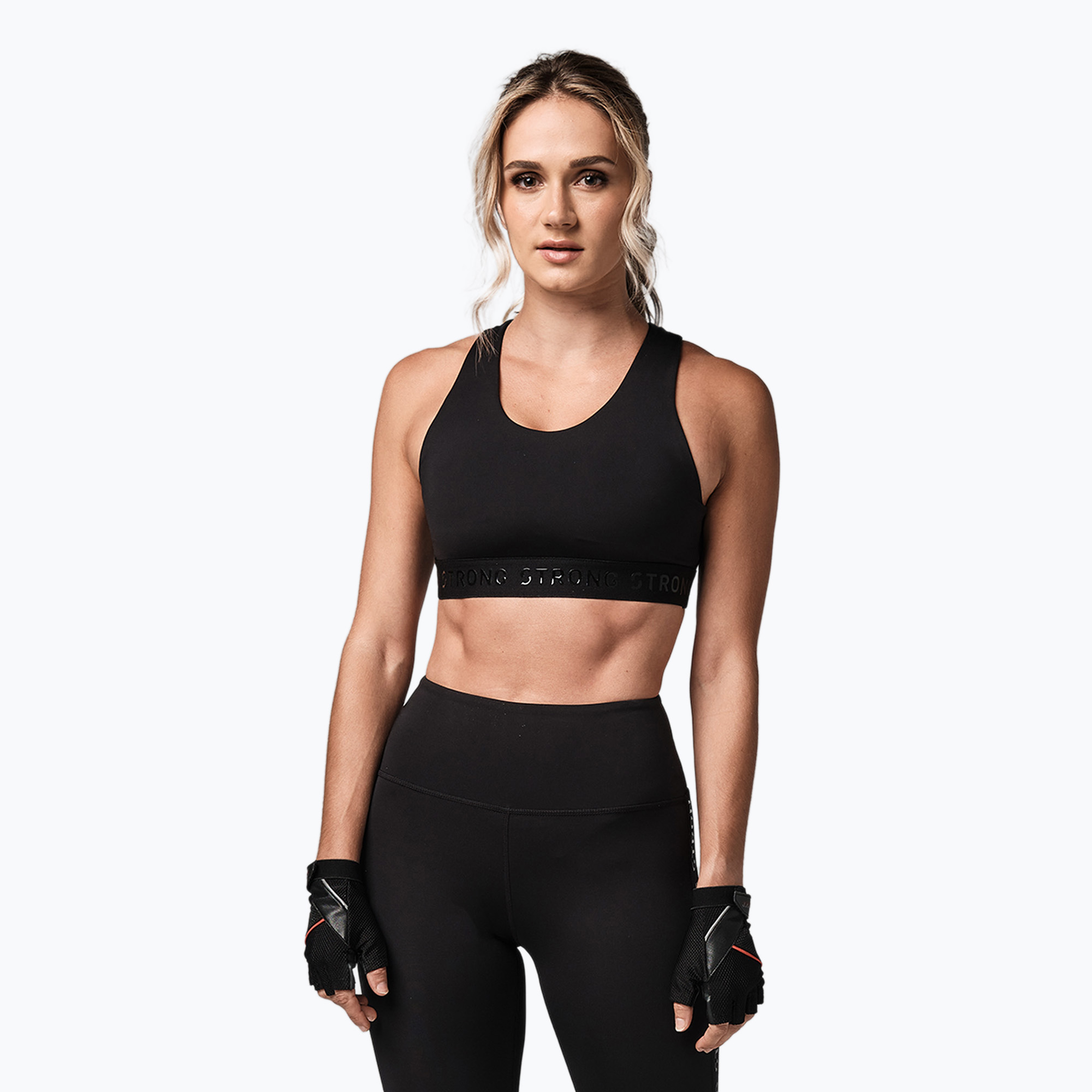 Biustonosz treningowy STRONG ID Essential Sports czarny 