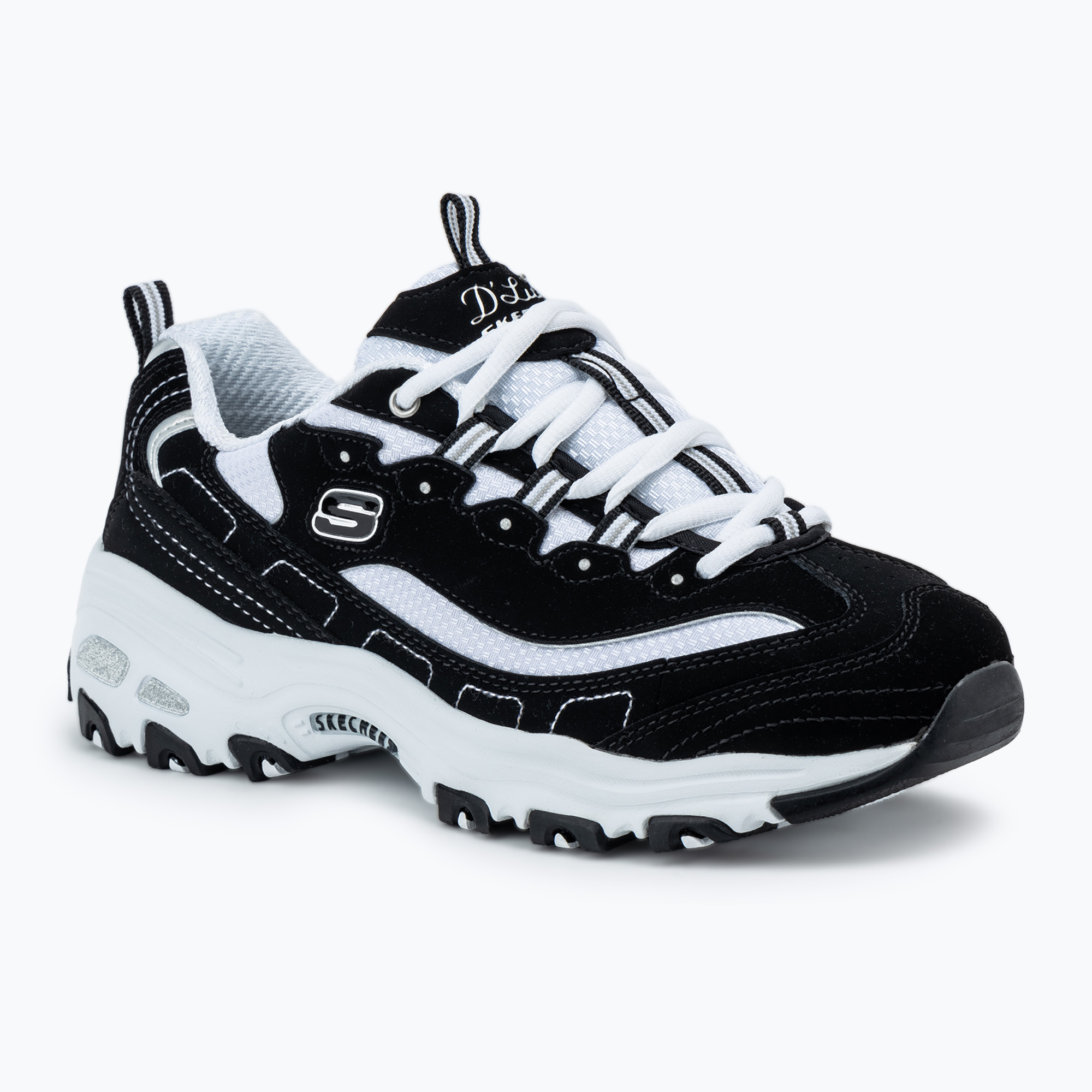 Buty damskie SKECHERS D'Lites Biggest Fan black/white/silver 