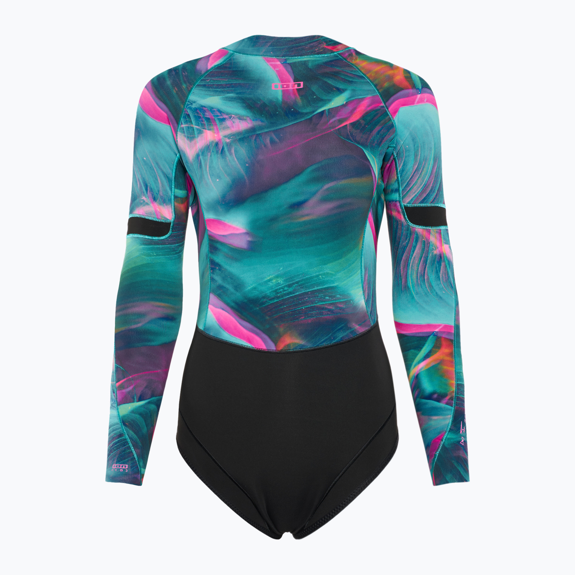Pianka do pływania damska ION Amaze Hot Shorty 1,5 mm Front Zip tropical palm glitch 