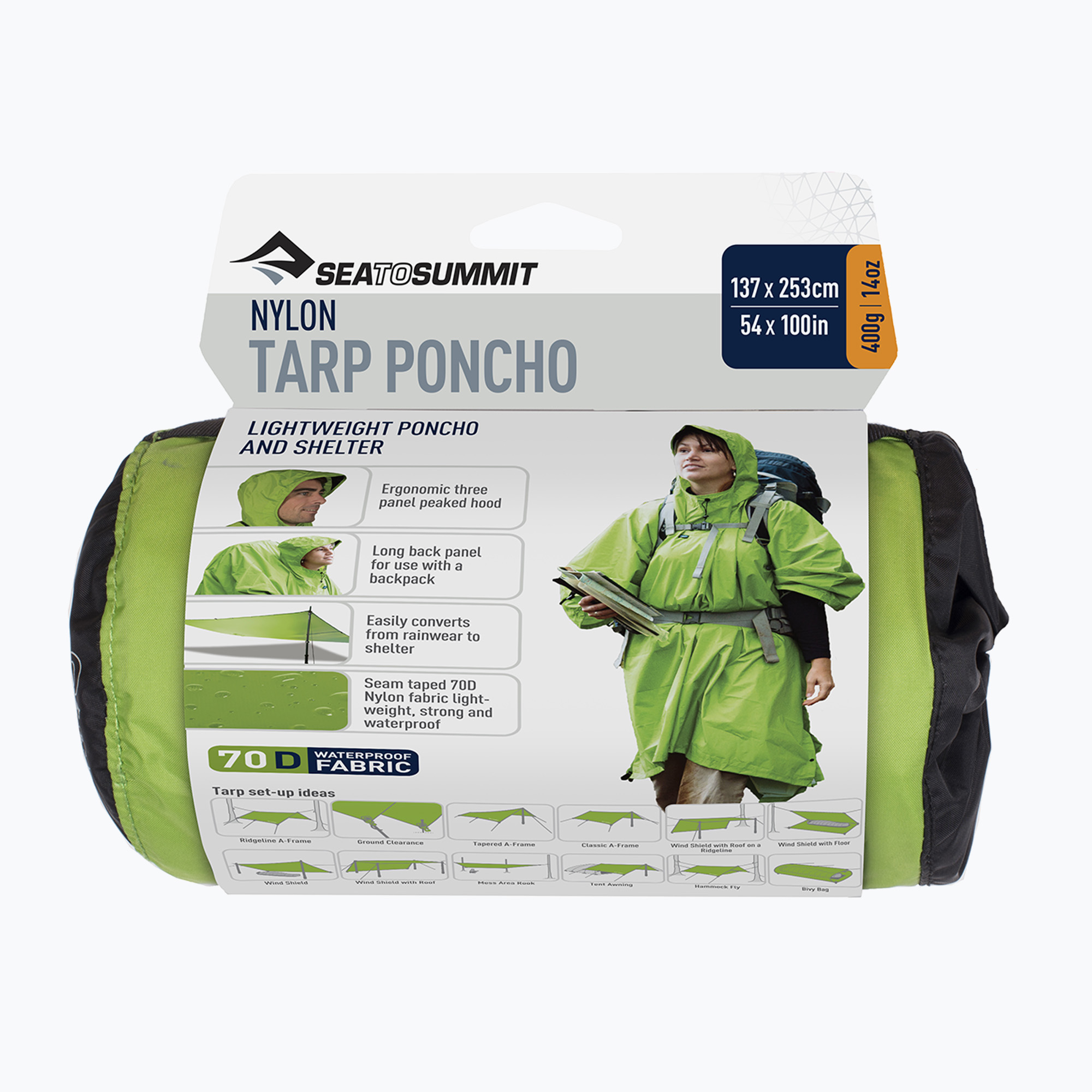 Peleryna przeciwdeszczowa Sea to Summit 70D Nylon Tarp green | WYSYŁKA W 24H | 30 DNI NA ZWROT