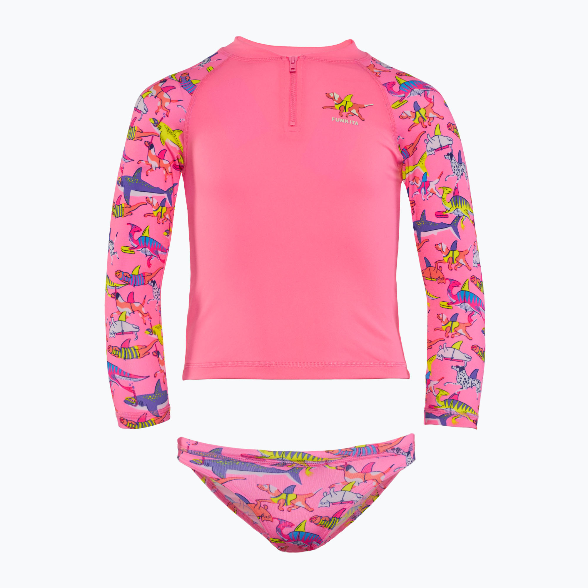 Longsleeve + majtki do pływania dziecięce Funkita Zippy Rashie & Brief learner lane 