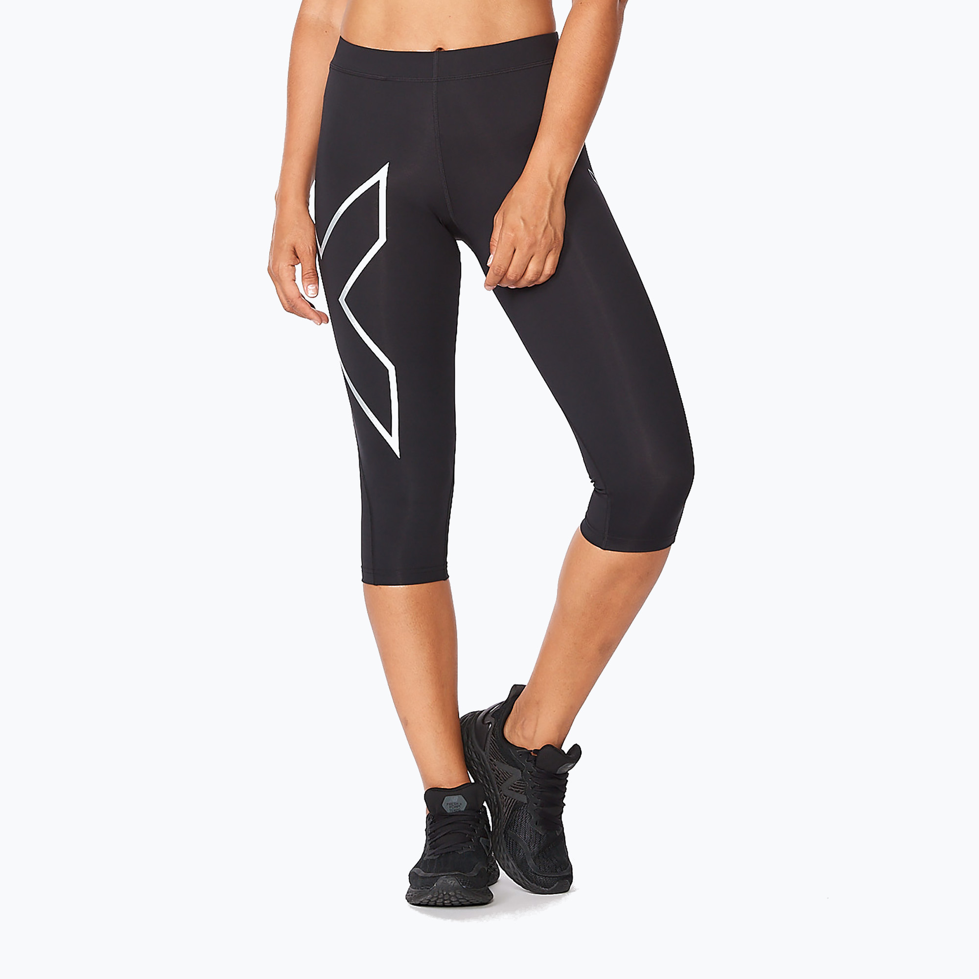 Legginsy treningowe damskie 2XU Core Compression 3/4 black/silver | WYSYŁKA W 24H | 30 DNI NA ZWROT