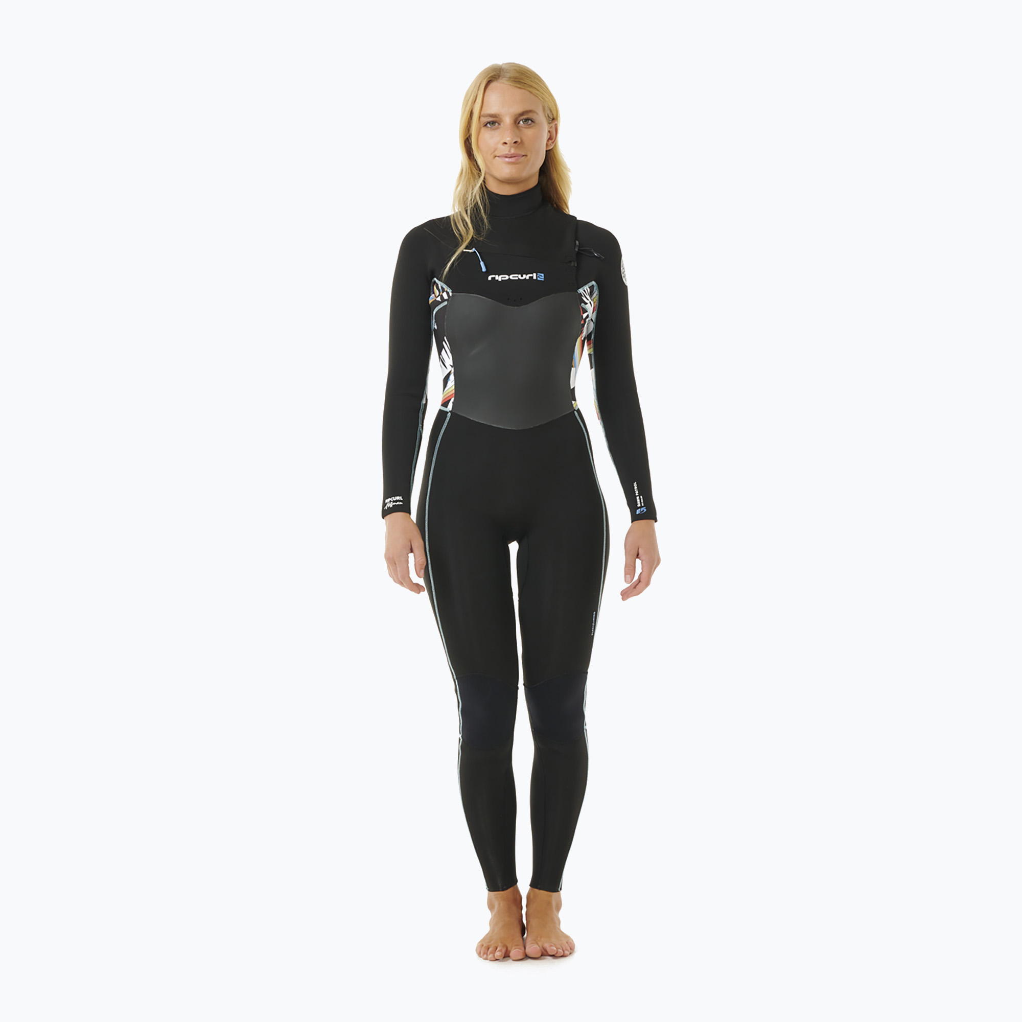 Pianka do pływania damska Rip Curl Dawn Patrol 4/3mm Chest Zip Sublimed black/ black/ multi | WYSYŁKA W 24H | 30 DNI NA ZWROT