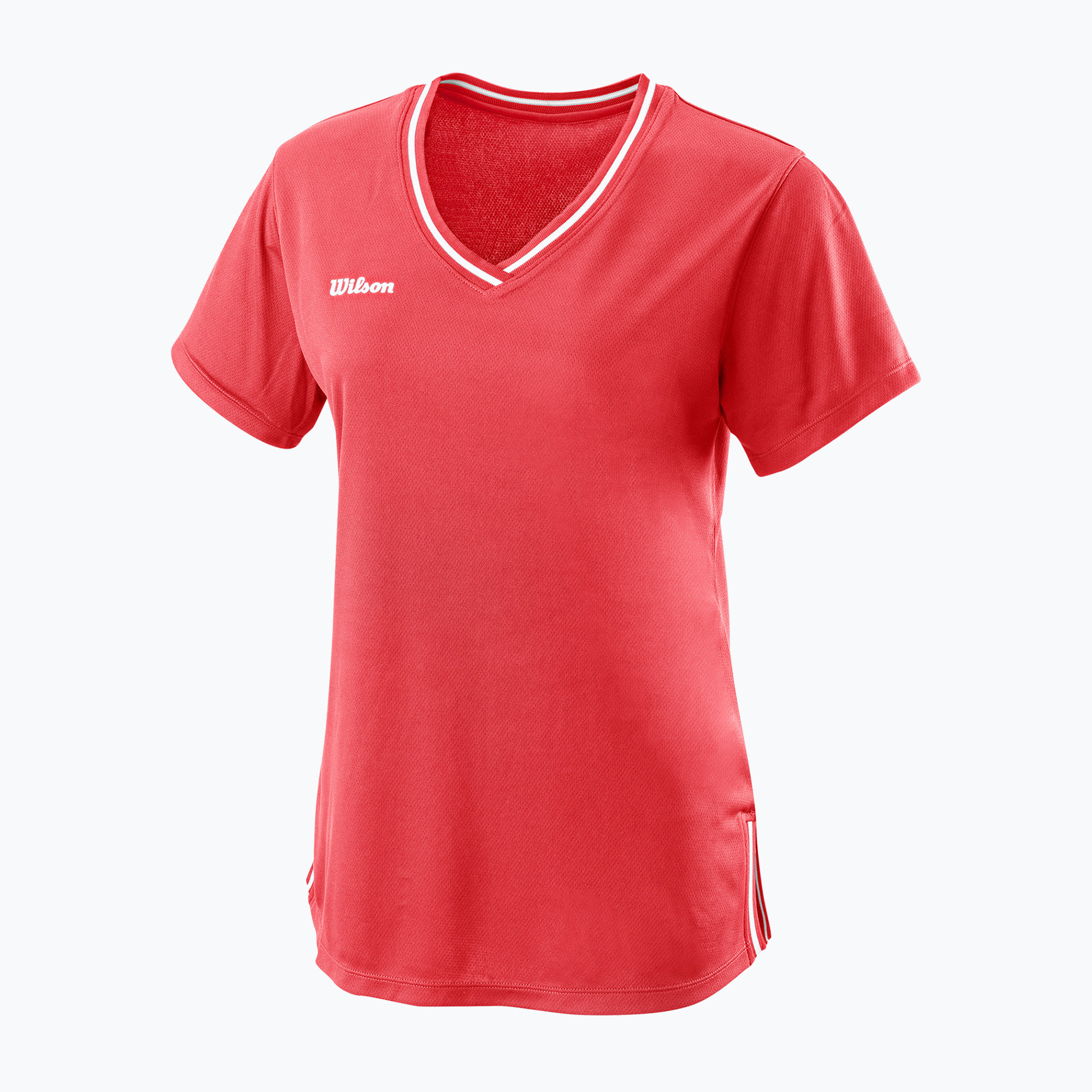 Koszulka tenisowa damska Wilson Team II V-Neck fiery coral | WYSYŁKA W 24H | 30 DNI NA ZWROT