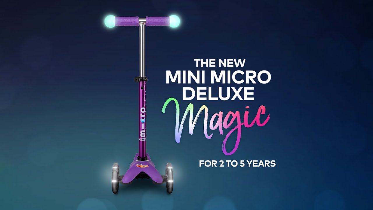 Hulajnoga trójkołowa dziecięca Micro Mini Micro Deluxe Magic LED pink