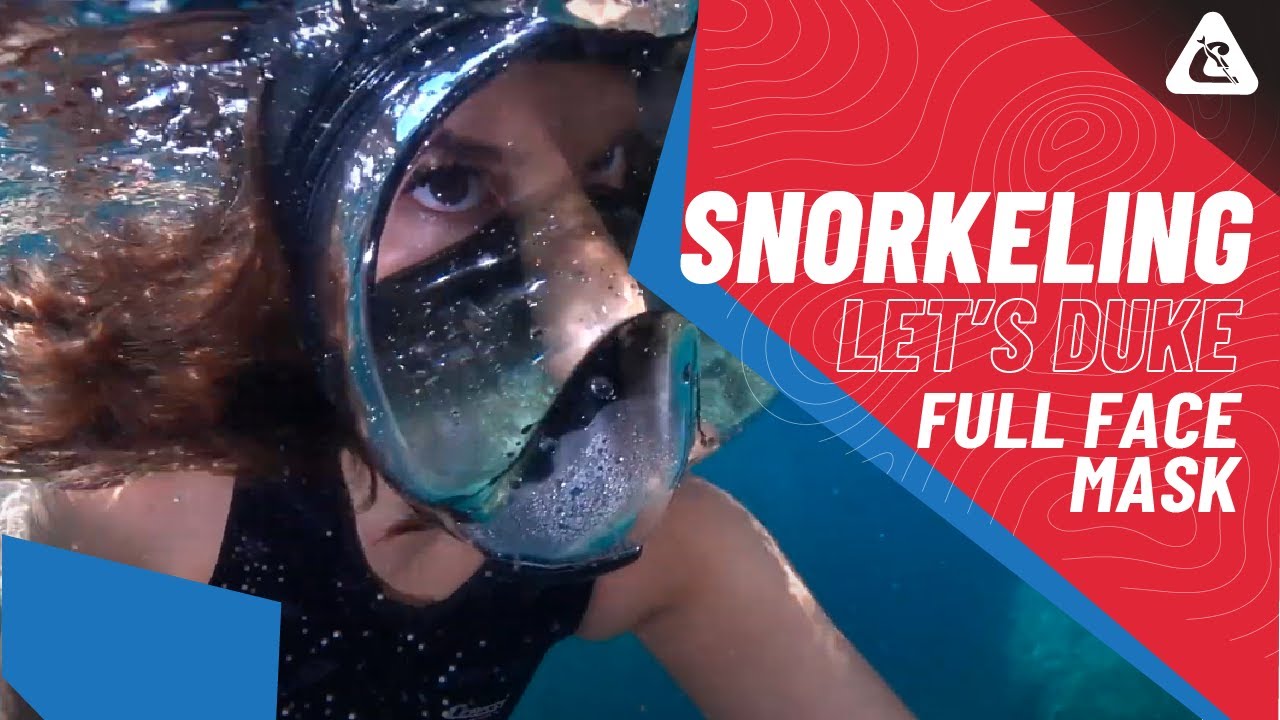 Maska pełnotwarzowa do snorkelingu Cressi Duke Dry Full Face clear/aquamarine