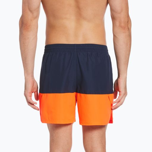Szorty kąpielowe męskie Nike Split 5" Volley granatowo-pomarańczowe NESSB451 3